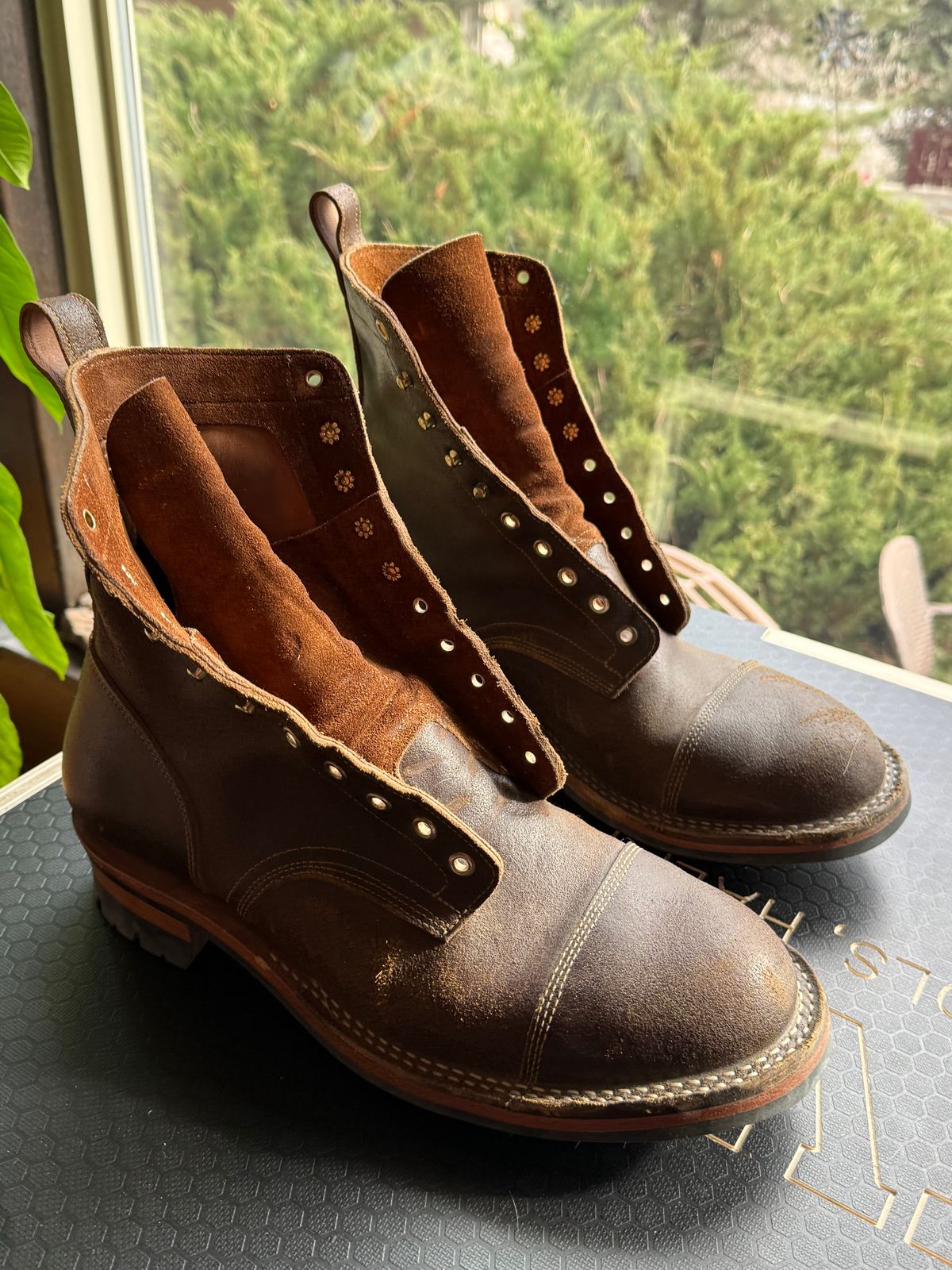 Photo by Mike on January 2, 2026 of the Bordon Tukano in Horween Cinnamon Waxed Flesh.
