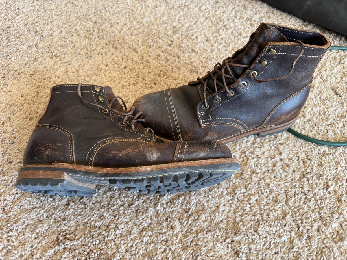 Photo by Mike on October 8, 2025 of the Truman Cap Toe Boot in Horween Java Waxed Flesh.