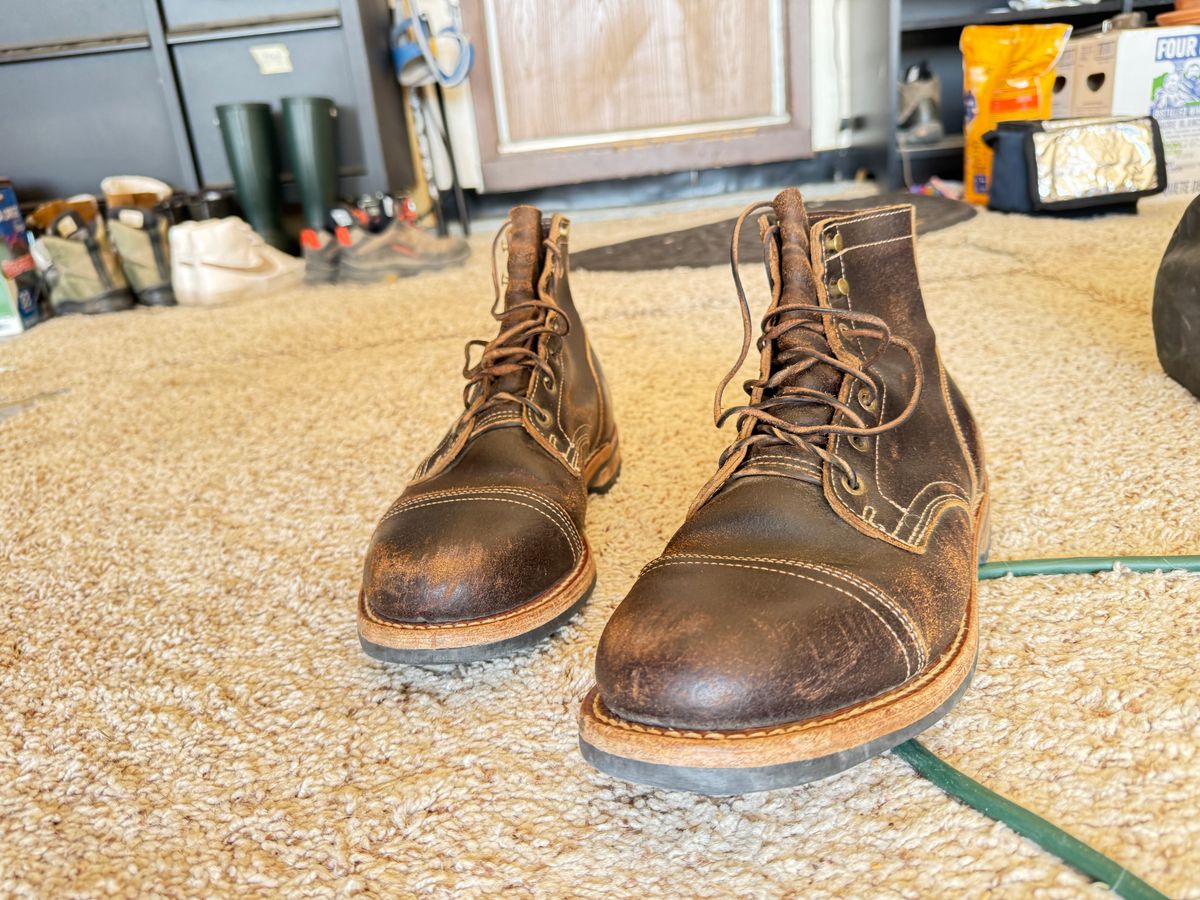 Photo by Mike on October 8, 2025 of the Truman Cap Toe Boot in Horween Java Waxed Flesh.