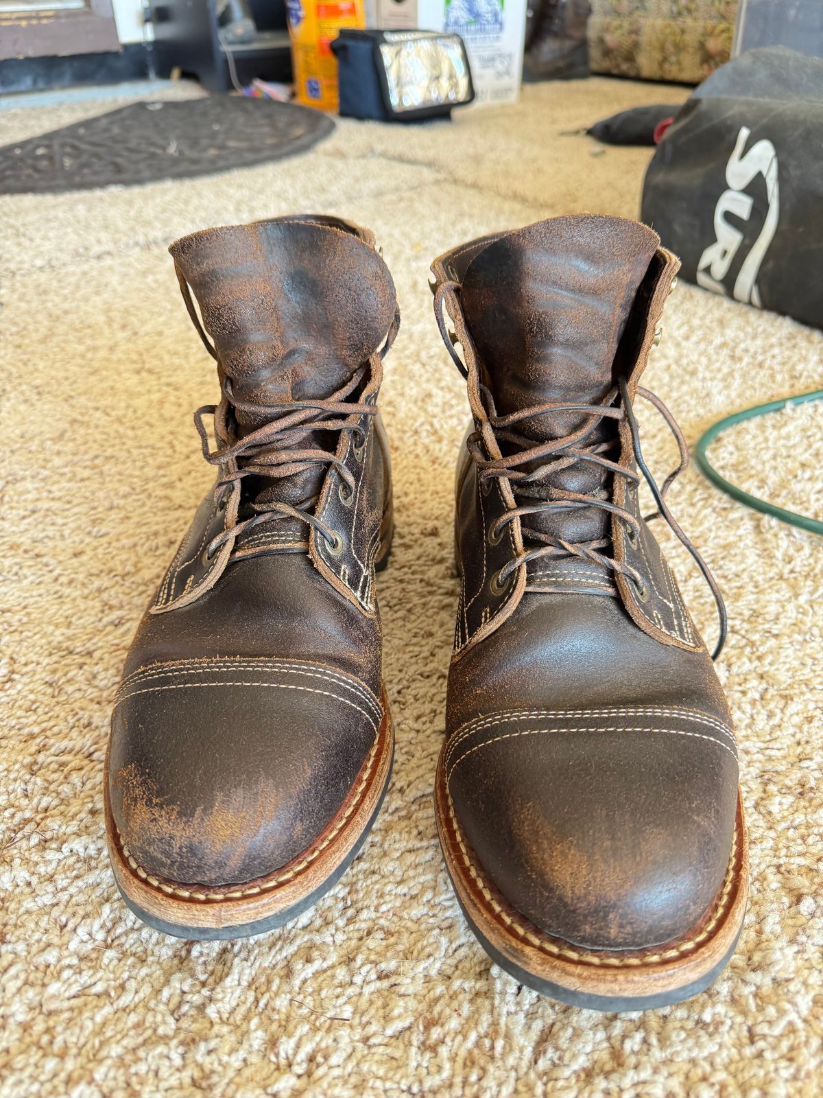 Photo by Mike on October 8, 2025 of the Truman Cap Toe Boot in Horween Java Waxed Flesh.