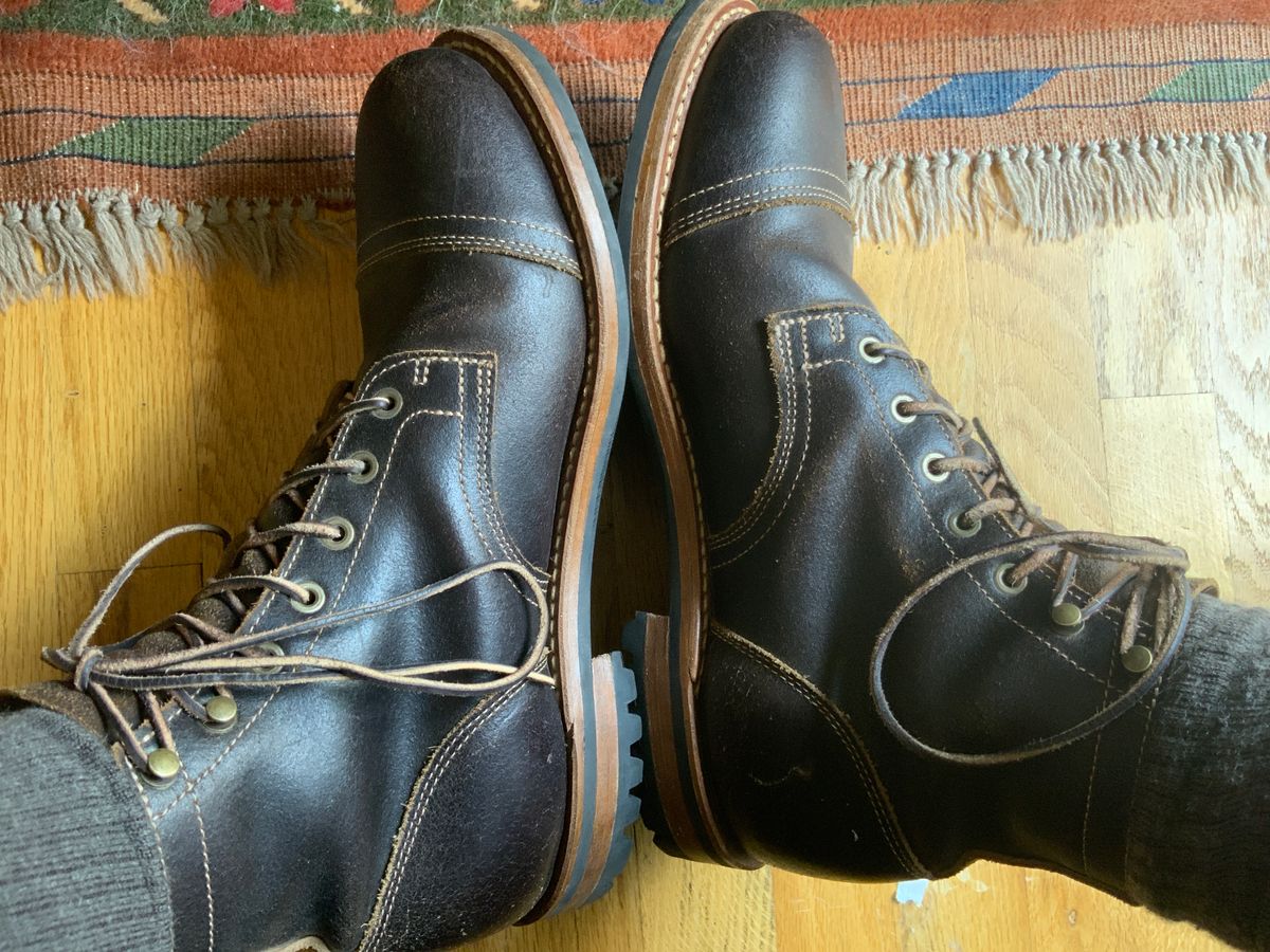 Photo by Mike on July 3, 2025 of the Truman Service Boot in Horween Java Waxed Flesh.