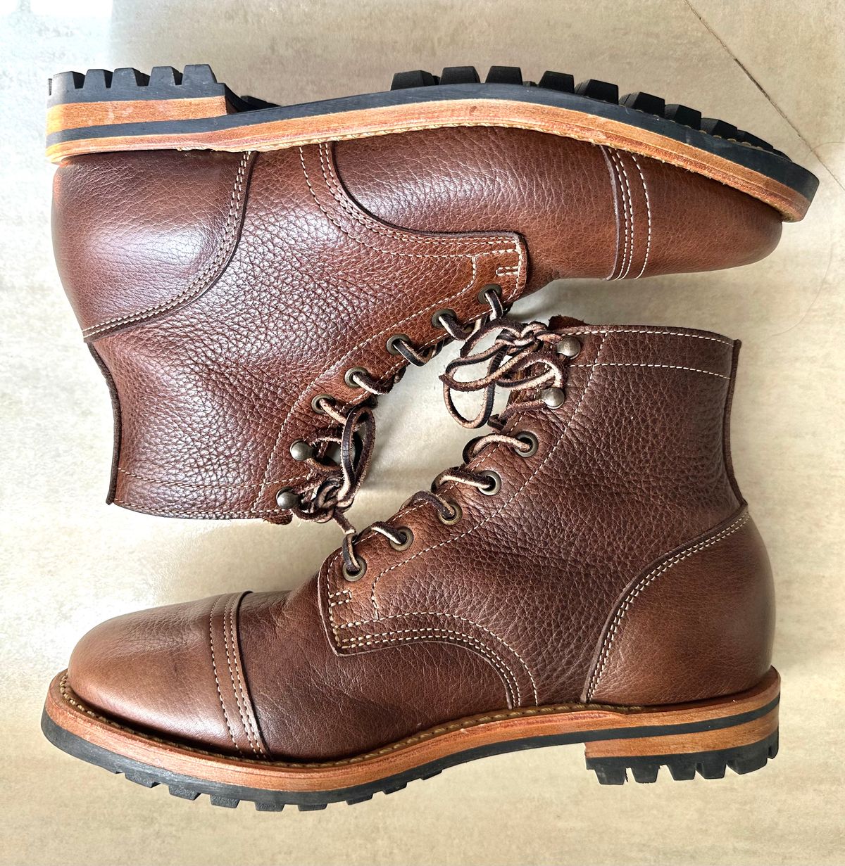Photo by Mario357 on June 30, 2026 of the Truman Cap Toe Boot in C.F Stead Brown Kalbin Ox.