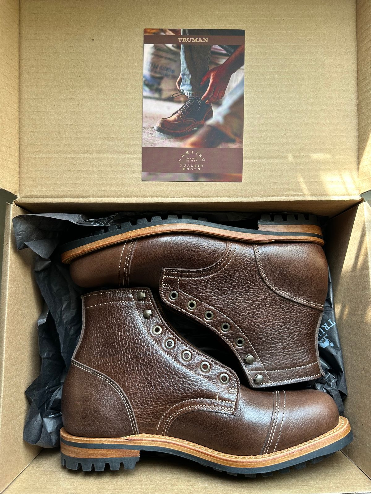 Photo by Mario357 on March 26, 2026 of the Truman Cap Toe Boot in C.F. Stead Chestnut Brown Kalbin Ox.