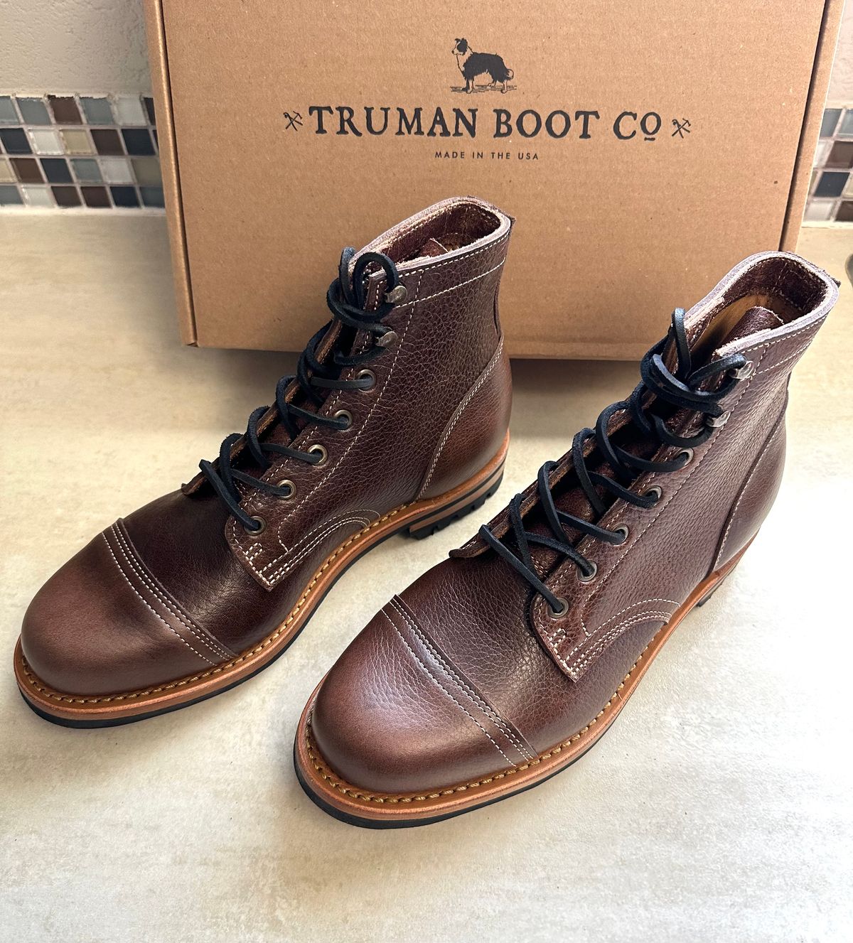 Photo by Mario357 on March 26, 2026 of the Truman Cap Toe Boot in C.F. Stead Chestnut Brown Kalbin Ox.