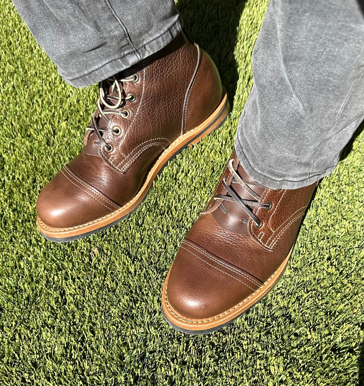 Photo by Mario357 on April 5, 2026 of the Truman Cap Toe Boot in C.F. Stead Chestnut Brown Kalbin Ox.