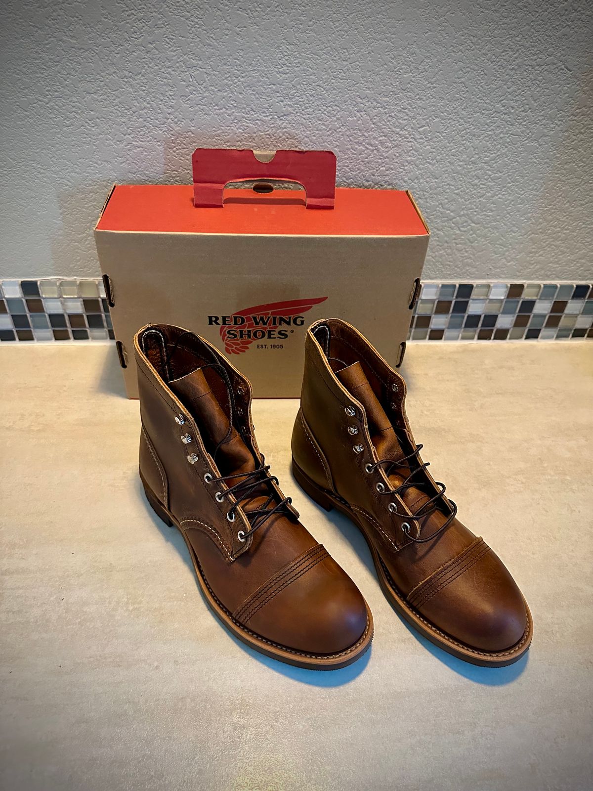 Photo by Mario357 on August 17, 2025 of the Red Wing Iron Ranger in S.B. Foot Copper Rough and Tough.