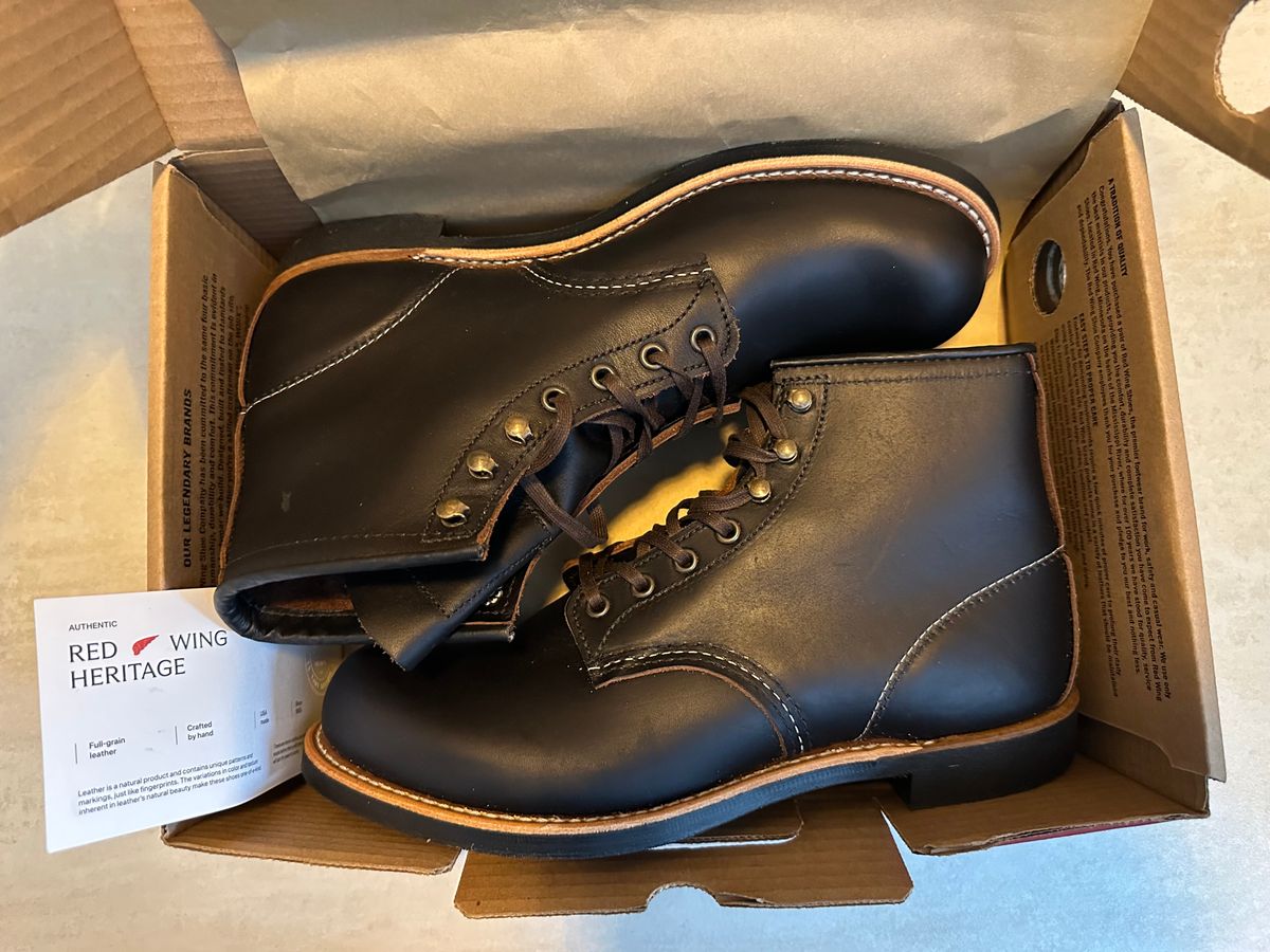 Photo by Mario357 on August 13, 2025 of the Red Wing Blacksmith in Black Prarie Leather.