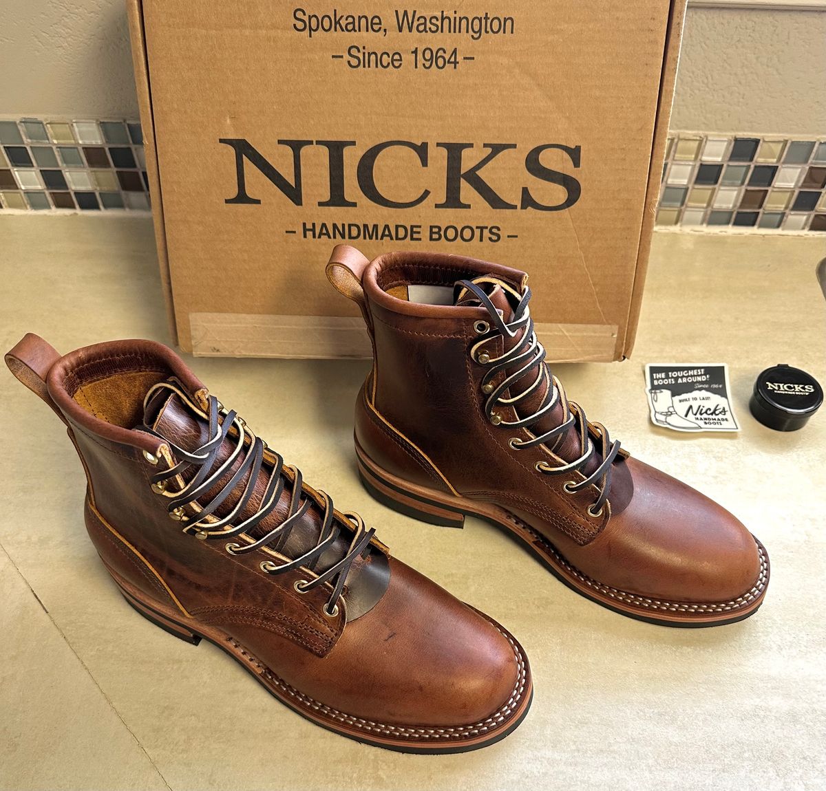 Photo by Mario357 on April 22, 2026 of the Nicks Falcon in Horween Orange Predator.