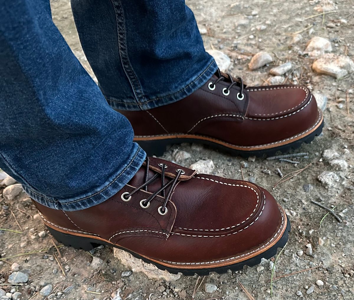 Photo by Mario357 on September 6, 2025 of the Red Wing Roughneck in S.B. Foot Briar Oil Slick.