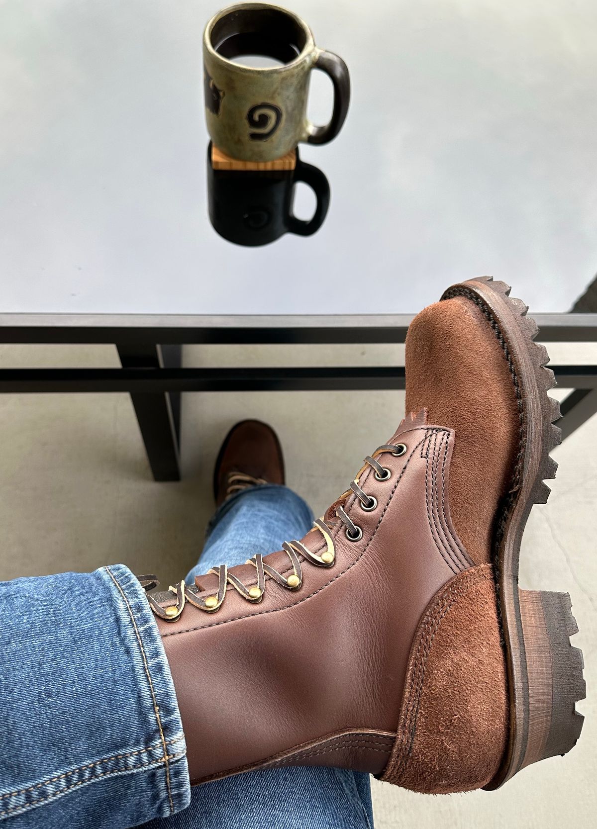 Photo by Mario357 on January 23, 2026 of the JK Boots Superduty in Seidel Brown Oil Tan Roughout.