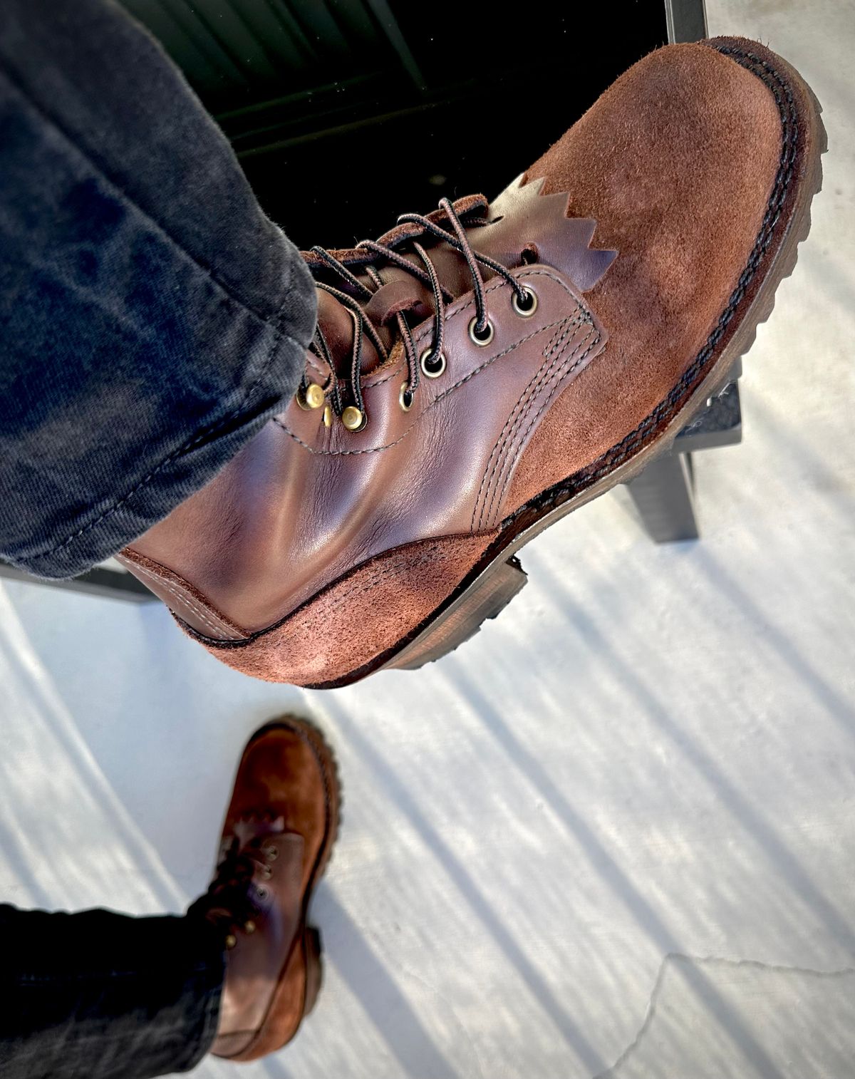 Photo by Mario357 on February 2, 2026 of the JK Boots Superduty in Seidel Brown Oil Tan Roughout.