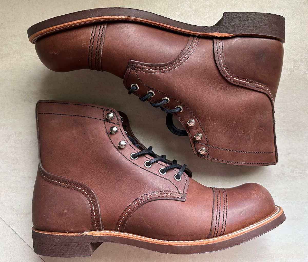 Photo by Mario357 on October 14, 2025 of the Red Wing Iron Ranger in S.B. Foot Amber Harness.
