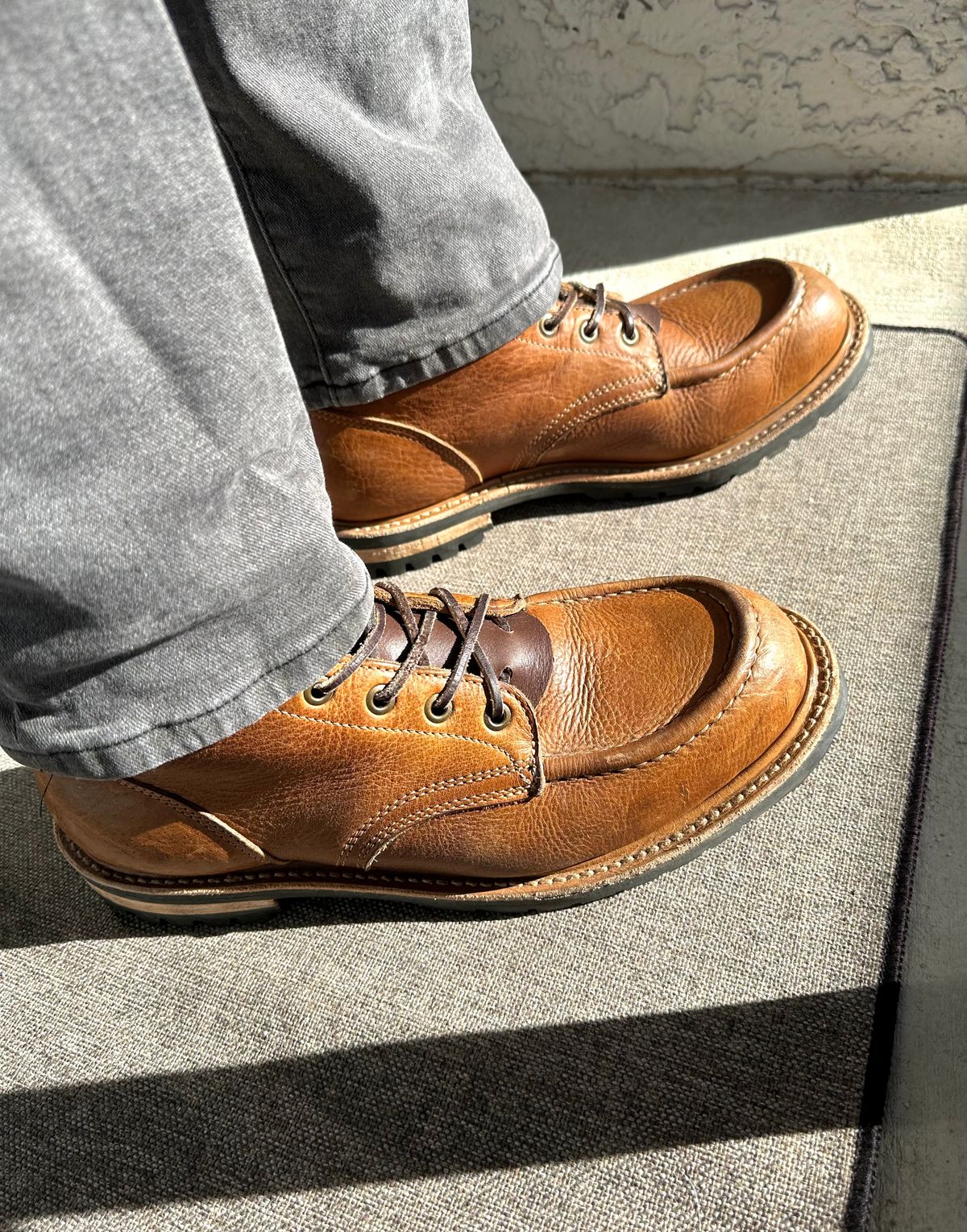 Photo by Mario357 on March 17, 2026 of the Truman Moc Toe in Seidel British Tan Grizzly.