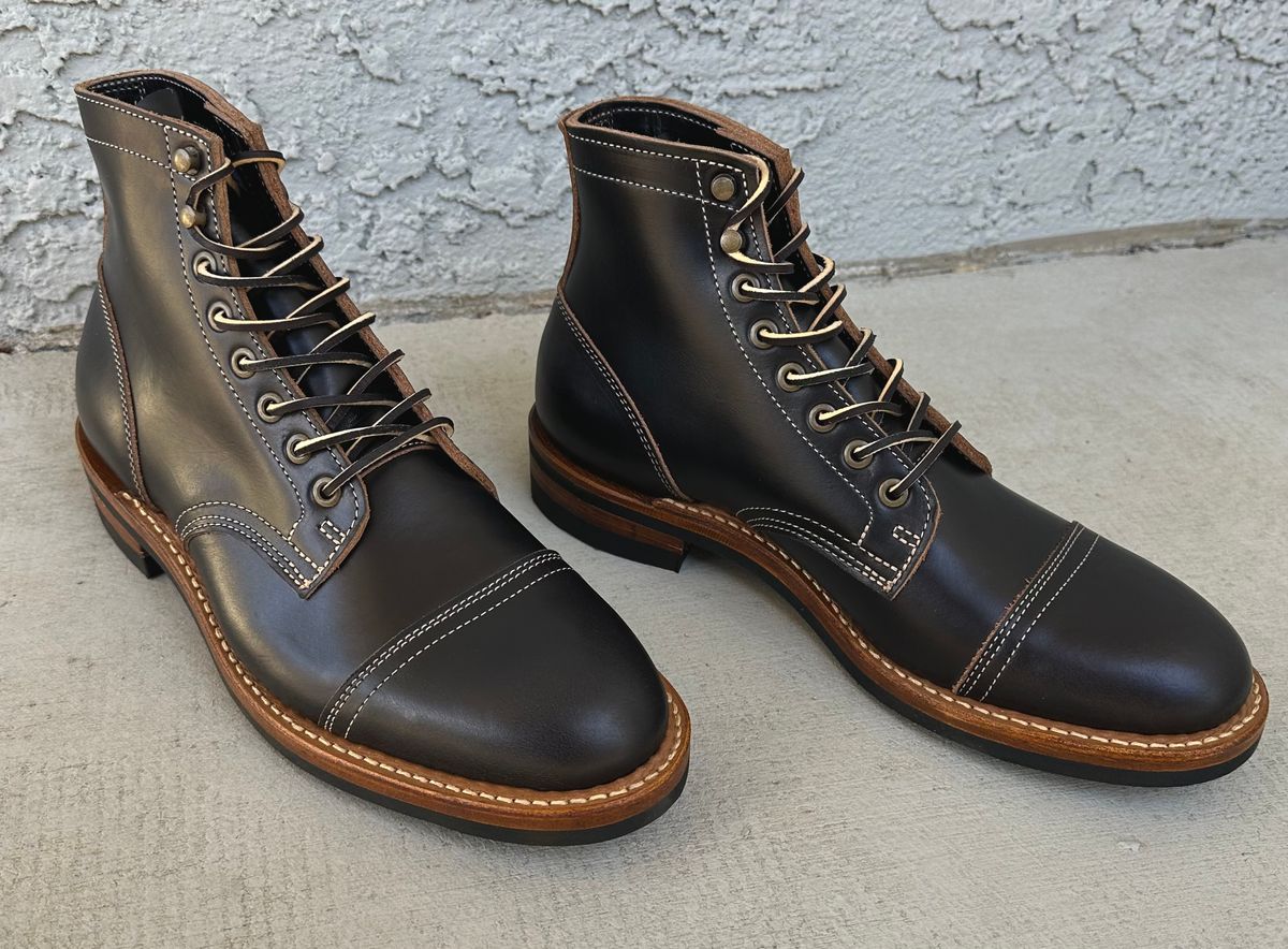 Photo by Mario357 on October 30, 2025 of the Truman Cap Toe Boot in Seidel Charcoal Double Shot.
