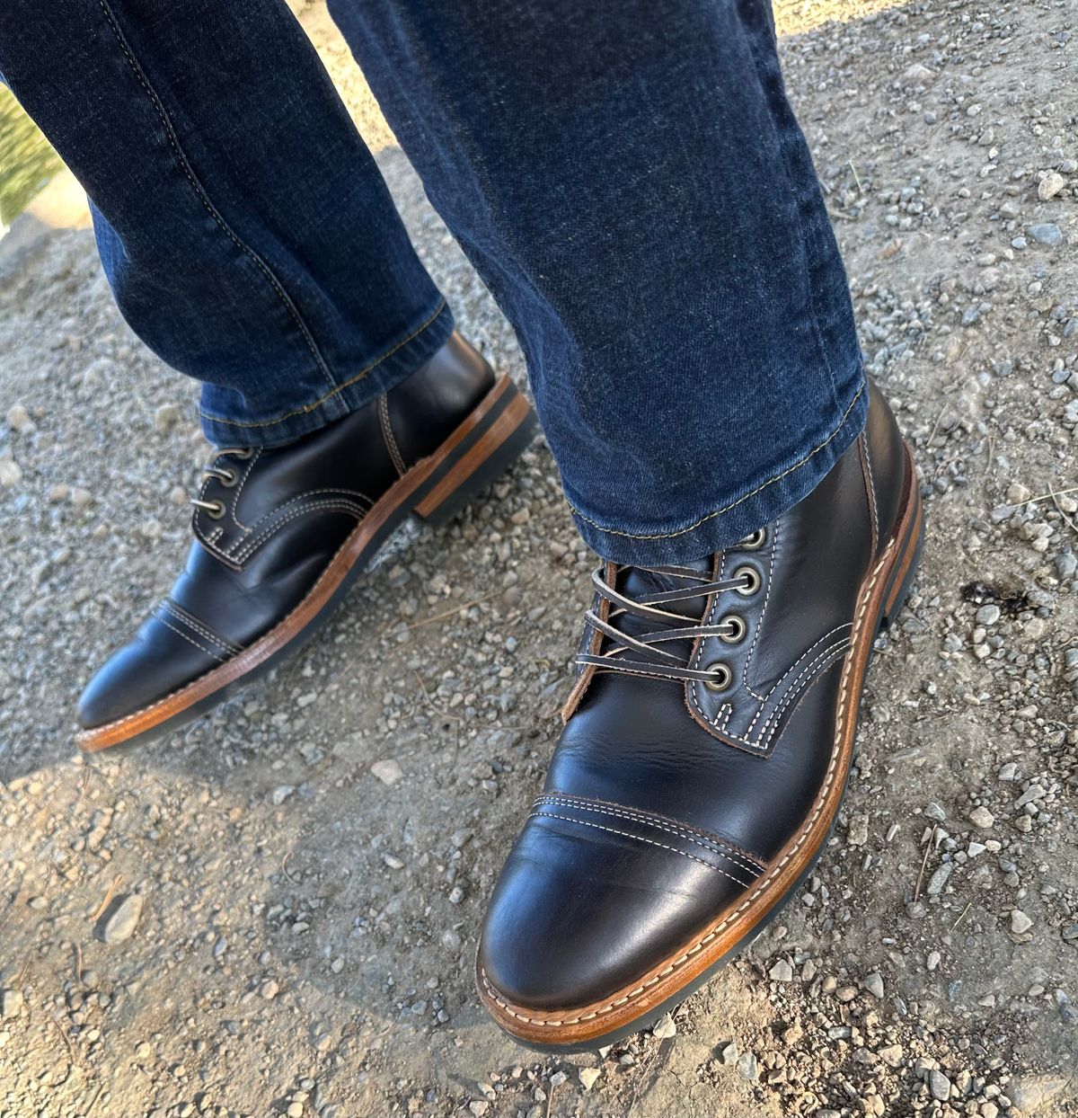 Photo by Mario357 on November 28, 2025 of the Truman Cap Toe Boot in Seidel Charcoal Double Shot.
