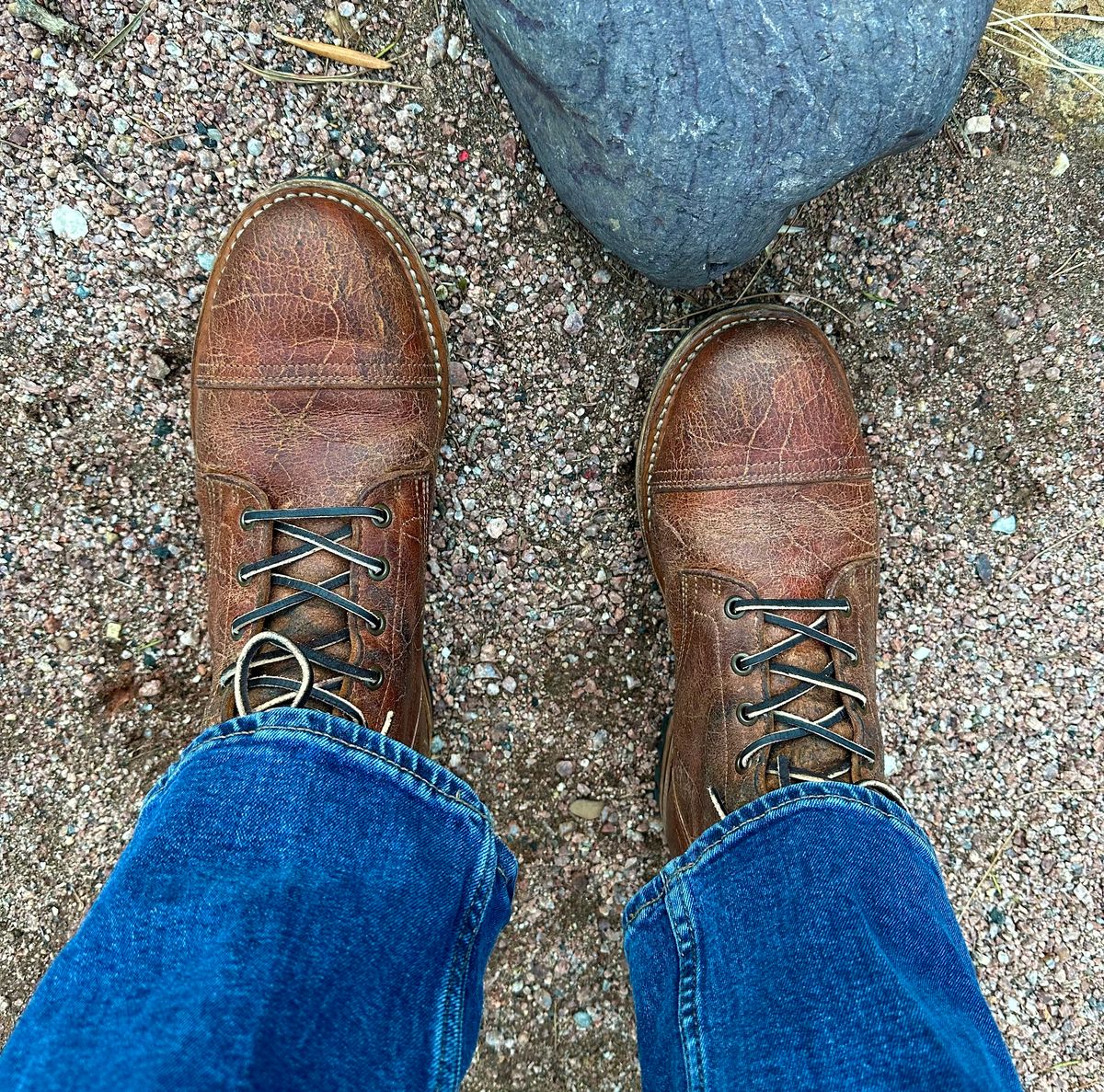 Photo by Mario357 on January 10, 2026 of the Truman Cap Toe Boot in C.F. Stead Coach Rambler.