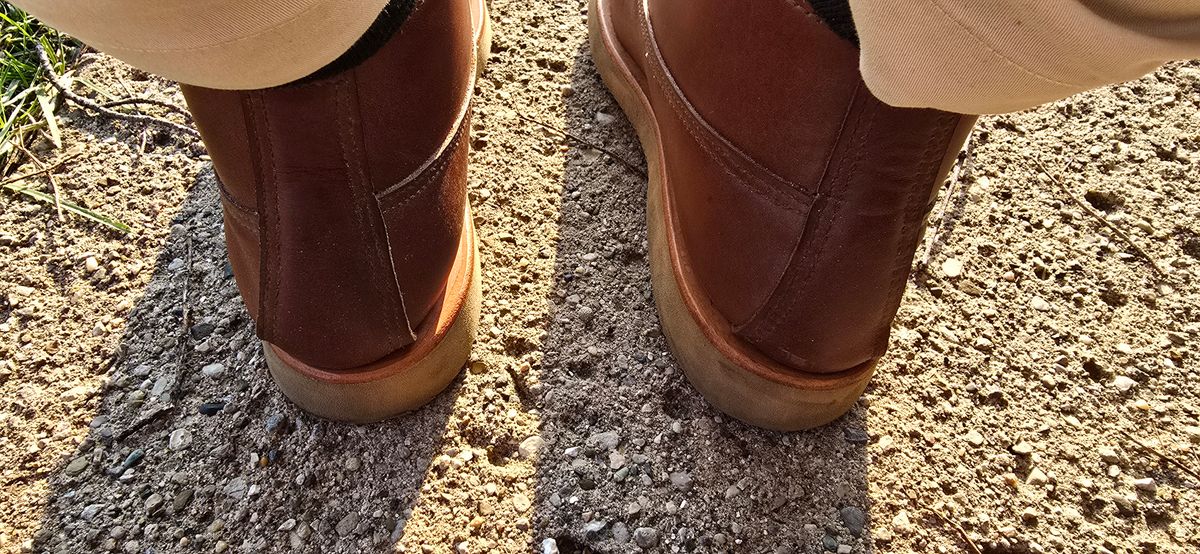 Photo by KingBama13 on June 10, 2025 of the Russell Moccasin Co. Russell Moccasin Co. / Chukka in Russell Moccasin Co. / Walnut Timberjack.