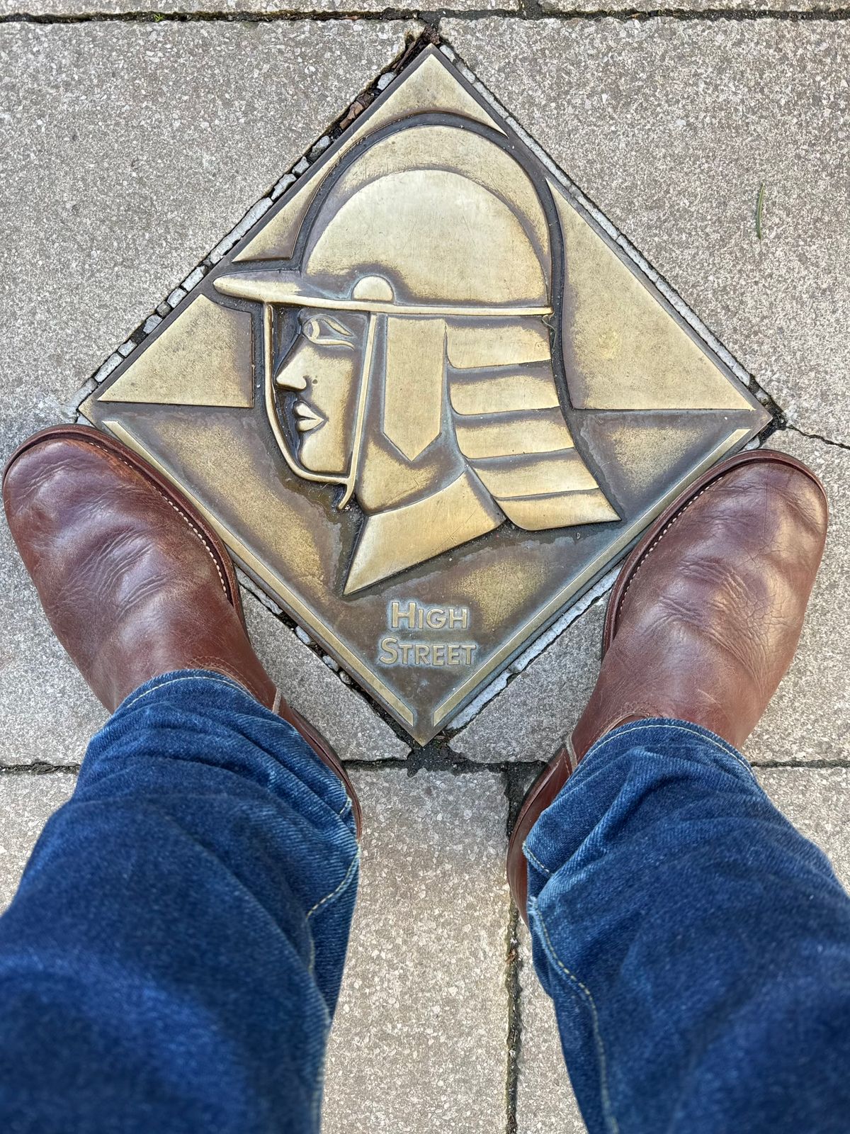 Photo by indigoworker on January 2, 2026 of the Benzein The Keeper 'Type 2' Engineer Boot in Shinki Natural Oiled Horsebutt Overdyed Brown.