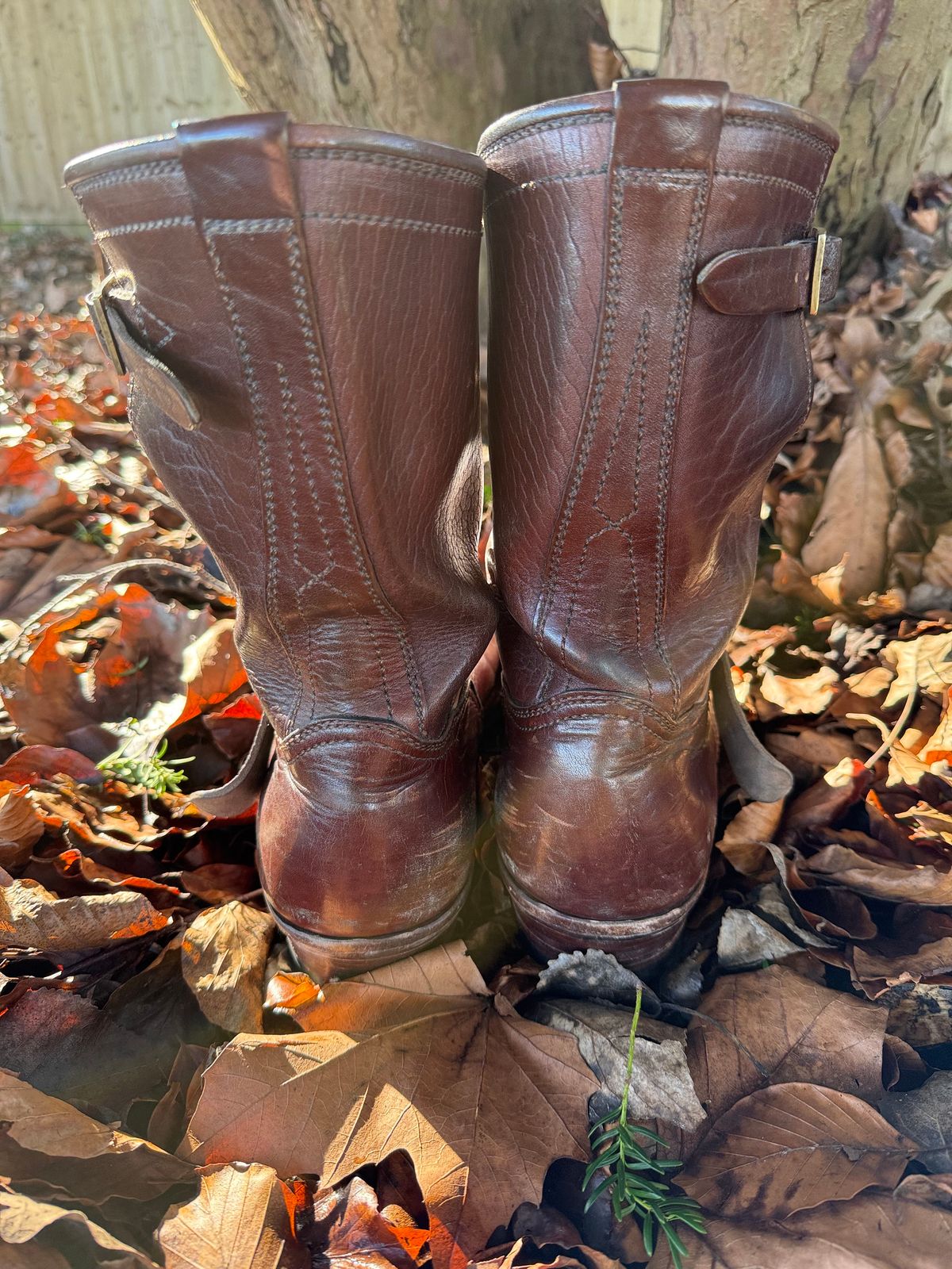 Photo by indigoworker on February 4, 2026 of the Benzein The Keeper 'Type 2' Engineer Boot in Shinki Natural Oiled Horsebutt Overdyed Brown.