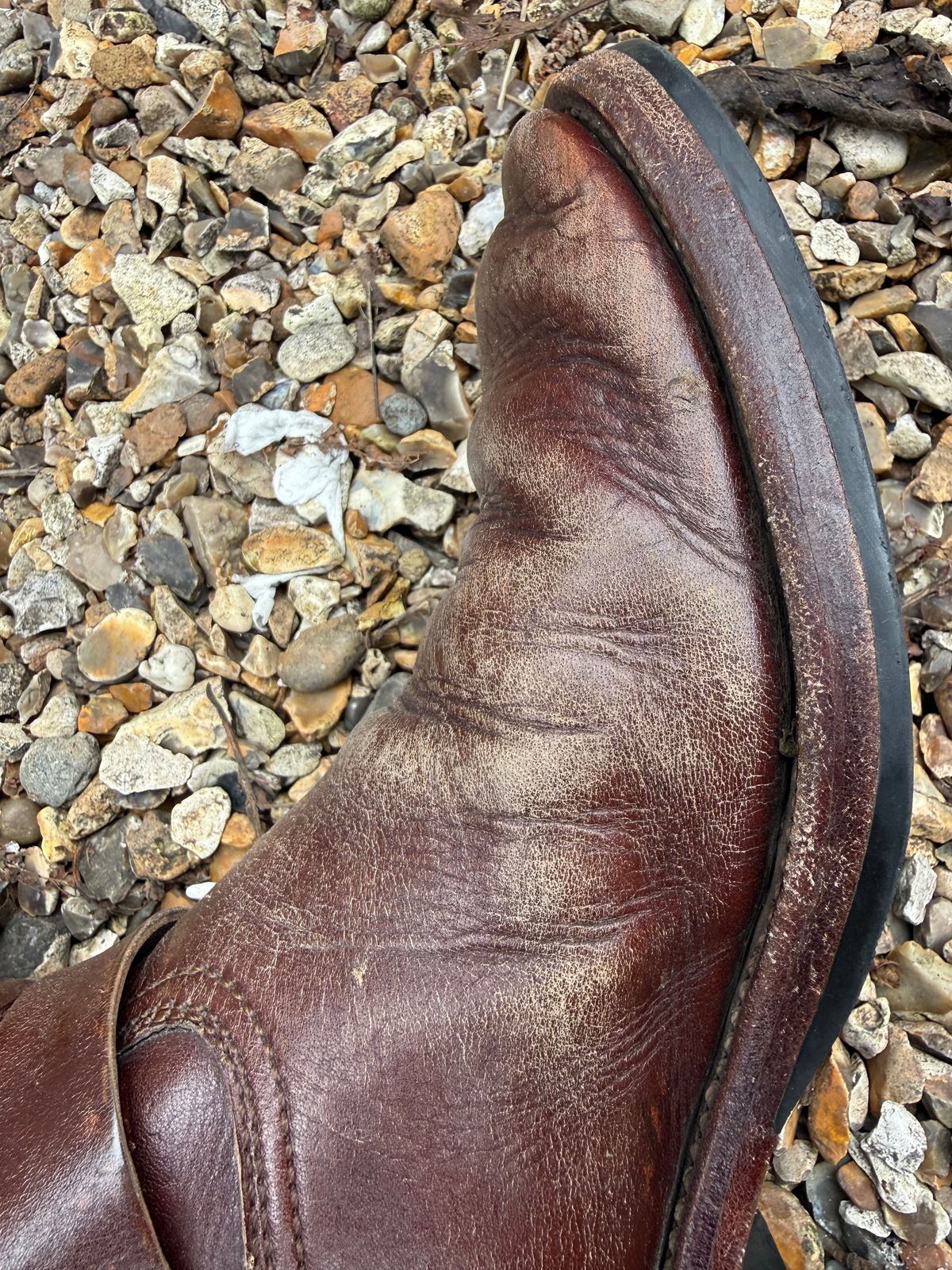 Photo by indigoworker on March 6, 2026 of the Benzein The Keeper 'Type 2' Engineer Boot in Shinki Natural Oiled Horsebutt Overdyed Brown.