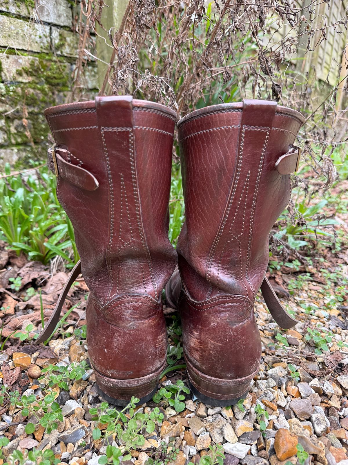 Photo by indigoworker on March 6, 2026 of the Benzein The Keeper 'Type 2' Engineer Boot in Shinki Natural Oiled Horsebutt Overdyed Brown.