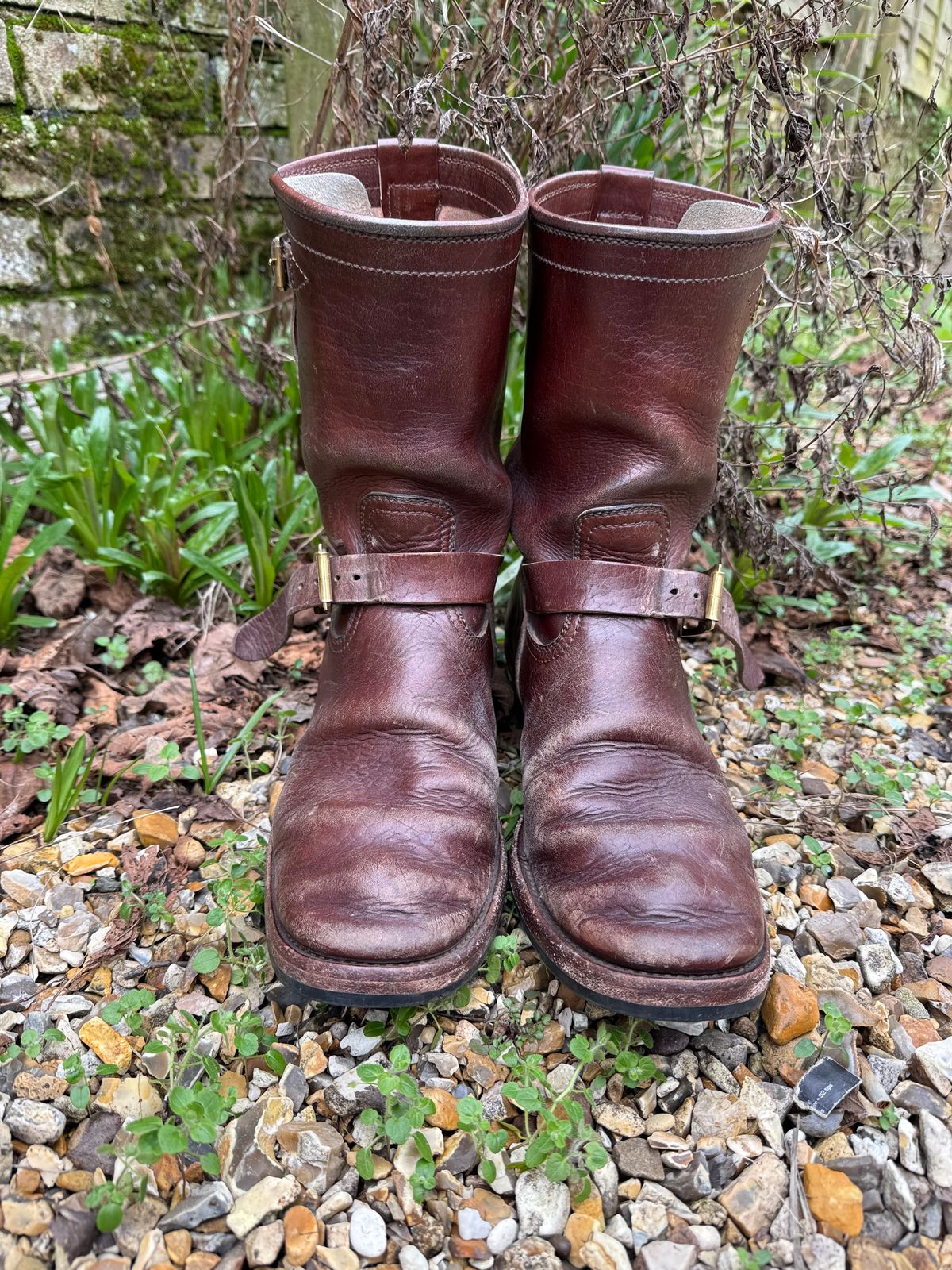 Photo by indigoworker on March 6, 2026 of the Benzein The Keeper 'Type 2' Engineer Boot in Shinki Natural Oiled Horsebutt Overdyed Brown.