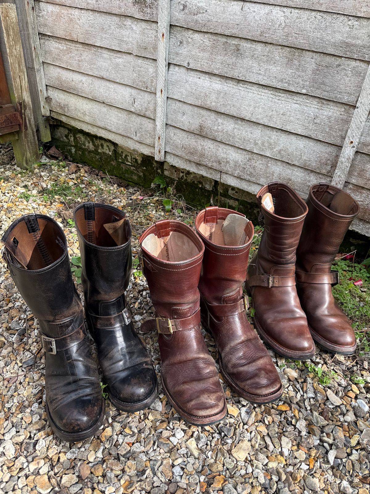 Photo by indigoworker on April 5, 2026 of the Benzein The Keeper 'Type 2' Engineer Boot in Shinki Natural Oiled Horsebutt Overdyed Brown.