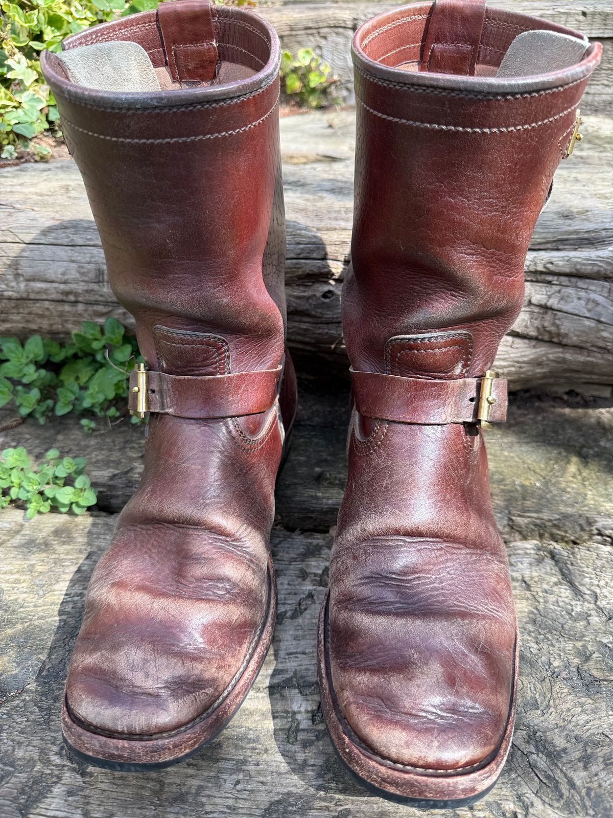 Photo by indigoworker on April 5, 2026 of the Benzein The Keeper 'Type 2' Engineer Boot in Shinki Natural Oiled Horsebutt Overdyed Brown.