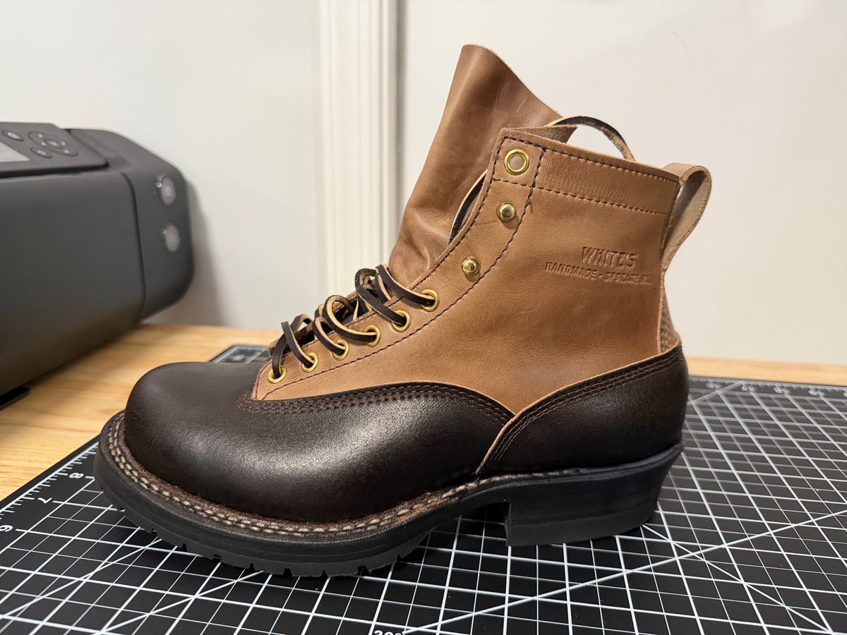 Photo by bmoredrew on May 12, 2026 of the White's 350 Cutter in Horween Natural Chromexcel & Horween Dark Brown Waxed Flesh.