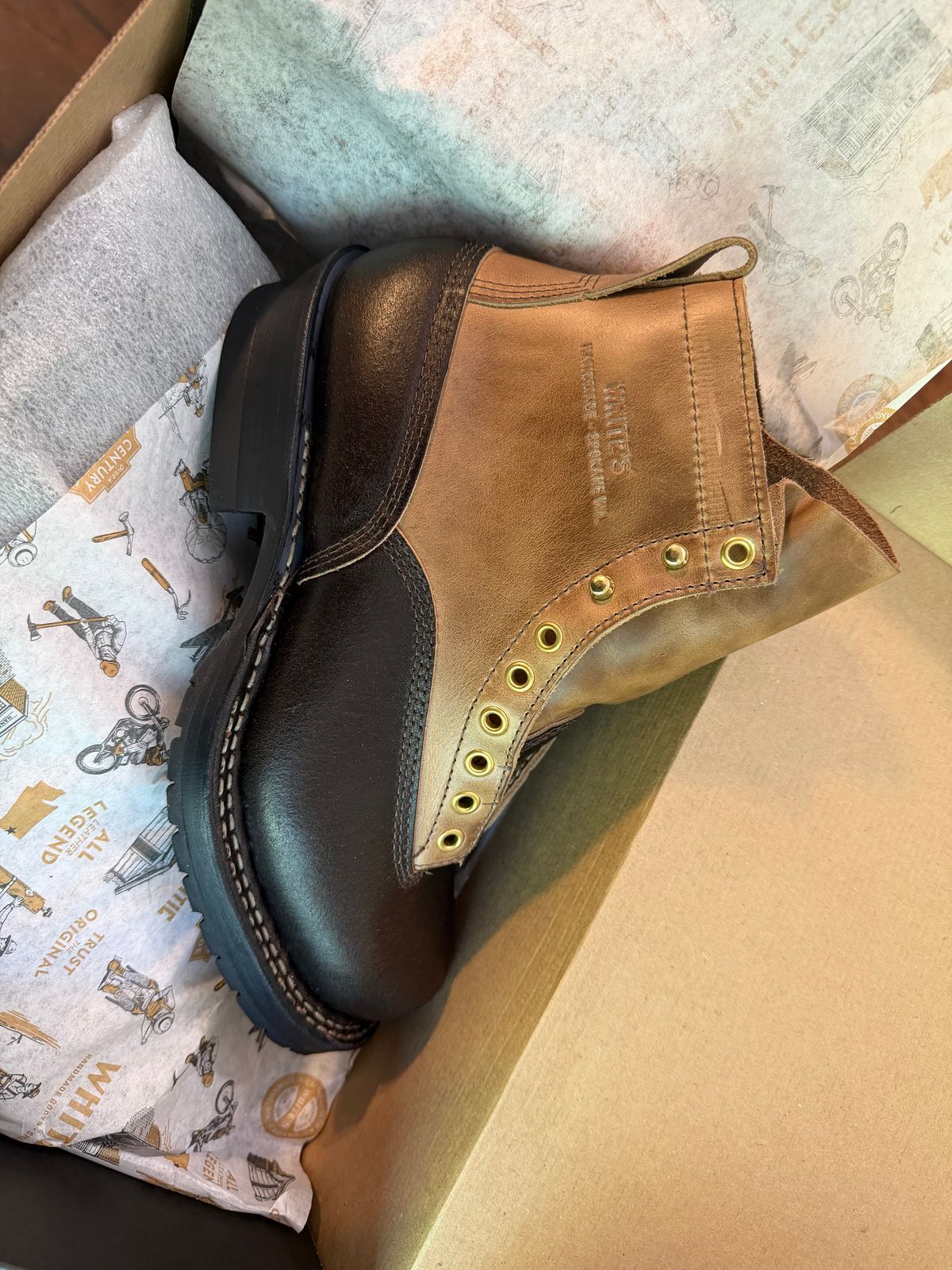 Photo by bmoredrew on May 12, 2026 of the White's 350 Cutter in Horween Natural Chromexcel & Horween Dark Brown Waxed Flesh.