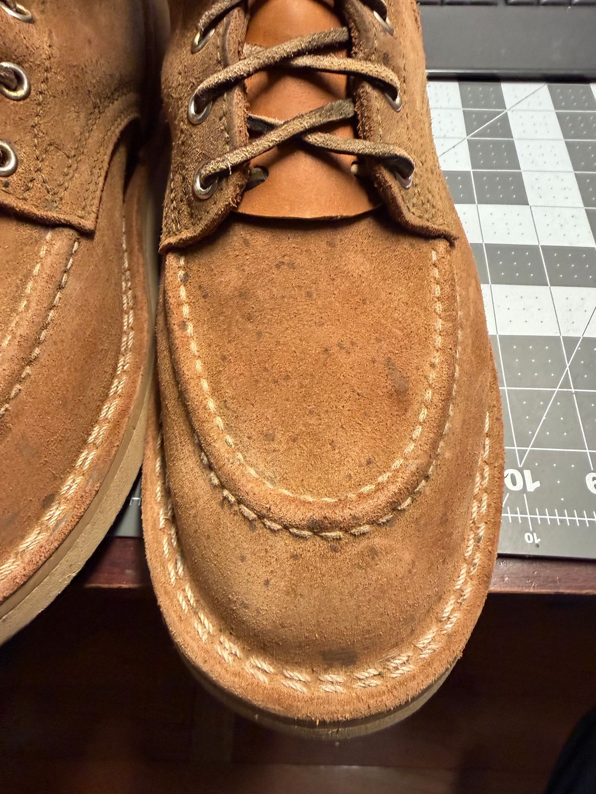 Photo by cleofus on March 15, 2026 of the Nicks Moc Toe in Seidel MaxSupport Tan.