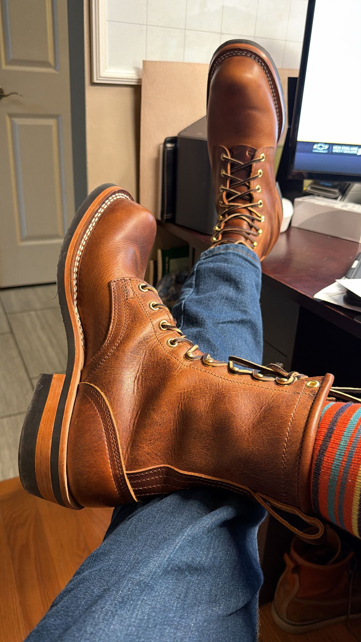 Photo by cleofus on January 23, 2026 of the Nicks MTO in Horween Italian Brown Cypress.