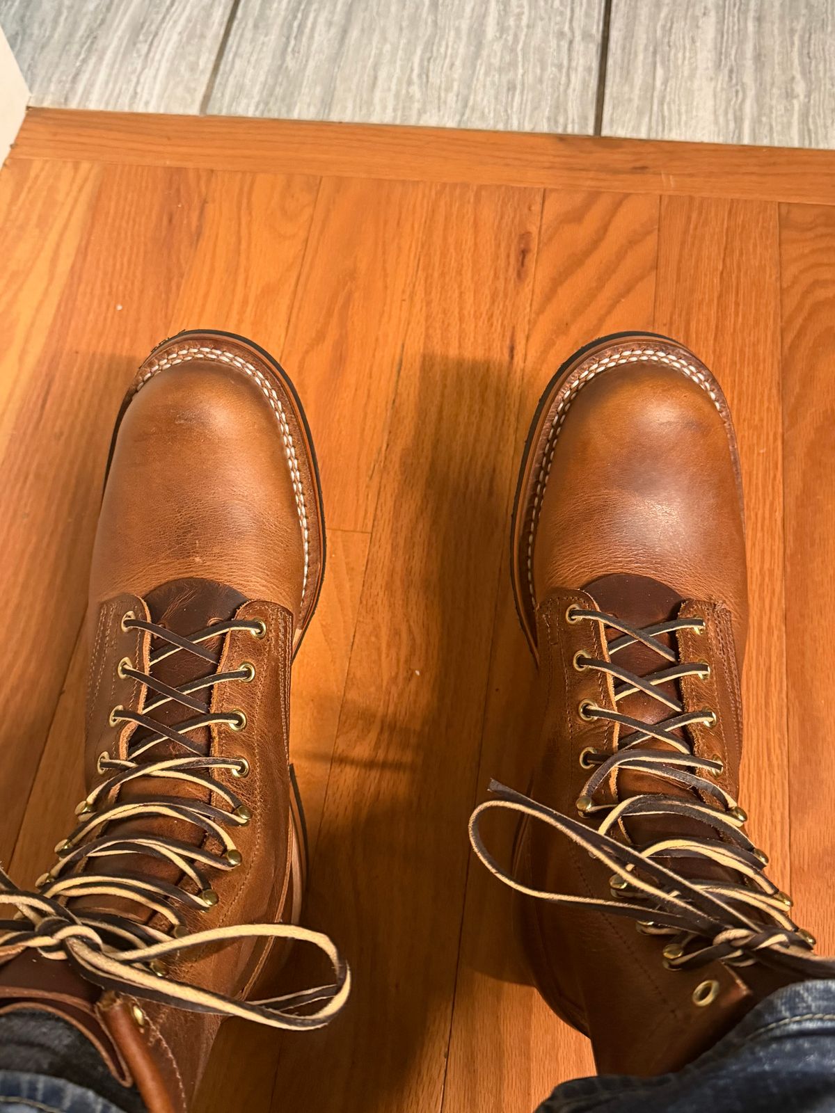 Photo by cleofus on January 16, 2026 of the Nicks MTO in Horween Italian Brown Cypress.
