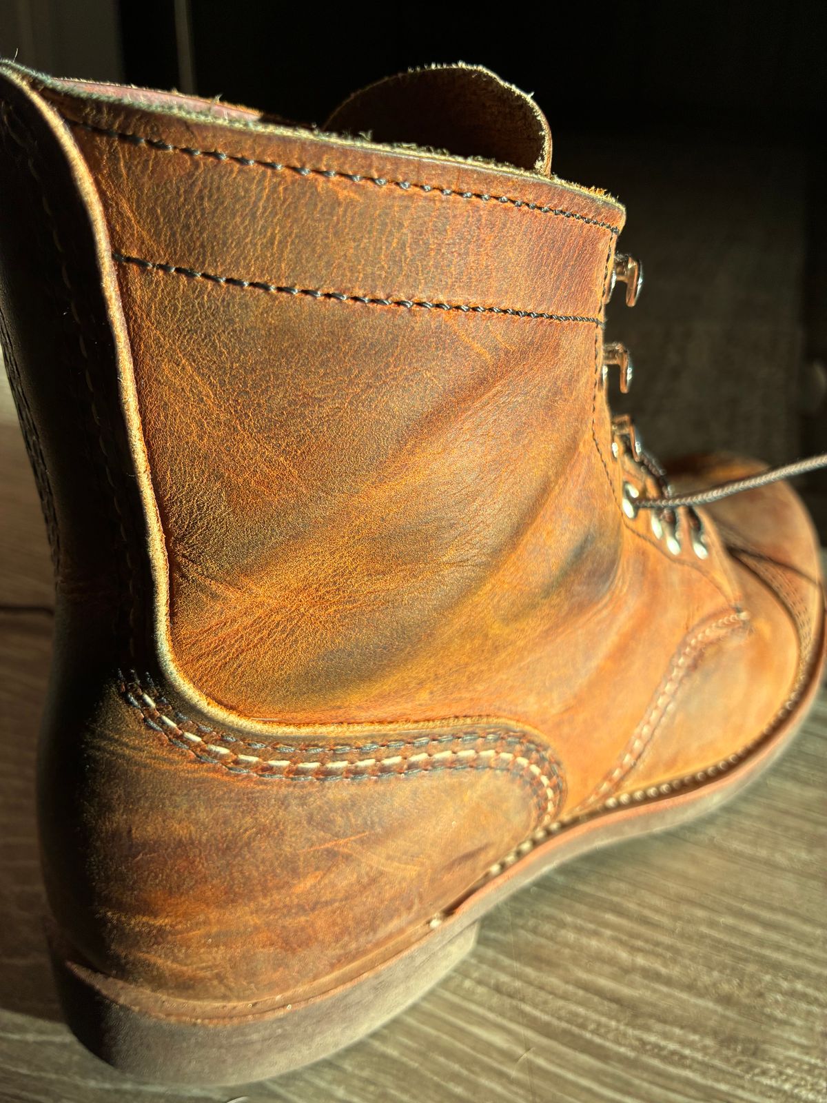 Photo by BobbyV on April 16, 2026 of the Red Wing Iron Ranger in S.B. Foot Copper Rough and Tough.