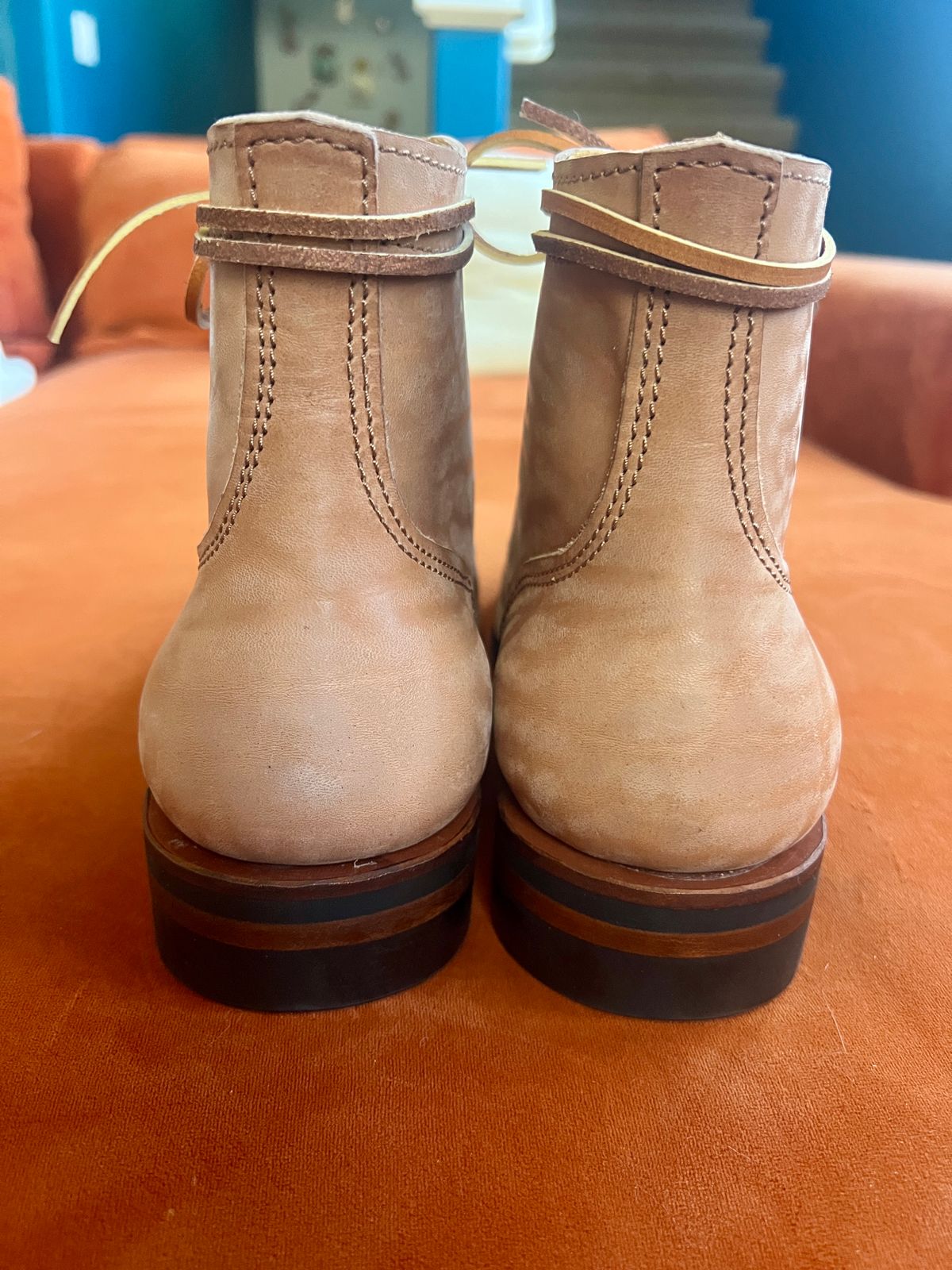 Photo by Solis on November 1, 2025 of the Oldspeed Service Boot 6” in Horween Russet Horsehide Strips.