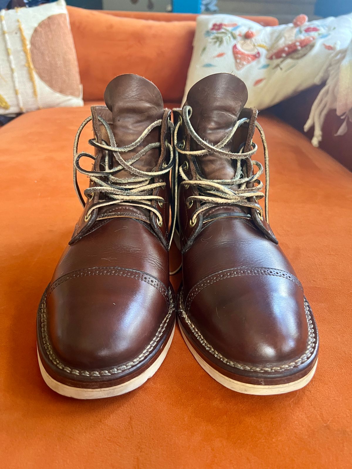 Photo by Solis on October 5, 2025 of the Viberg Service Boot in Horween Brown Chromexcel.
