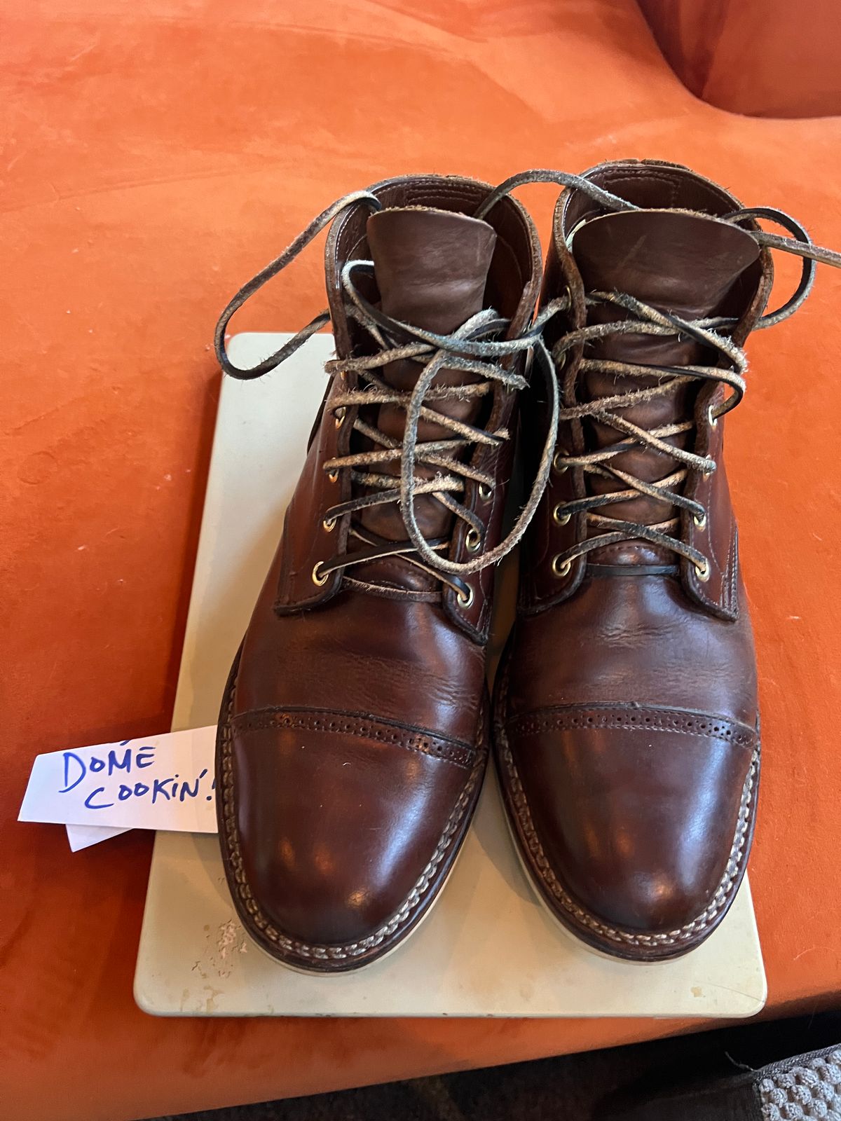 Photo by Solis on November 1, 2025 of the Viberg Service Boot in Horween Brown Chromexcel.