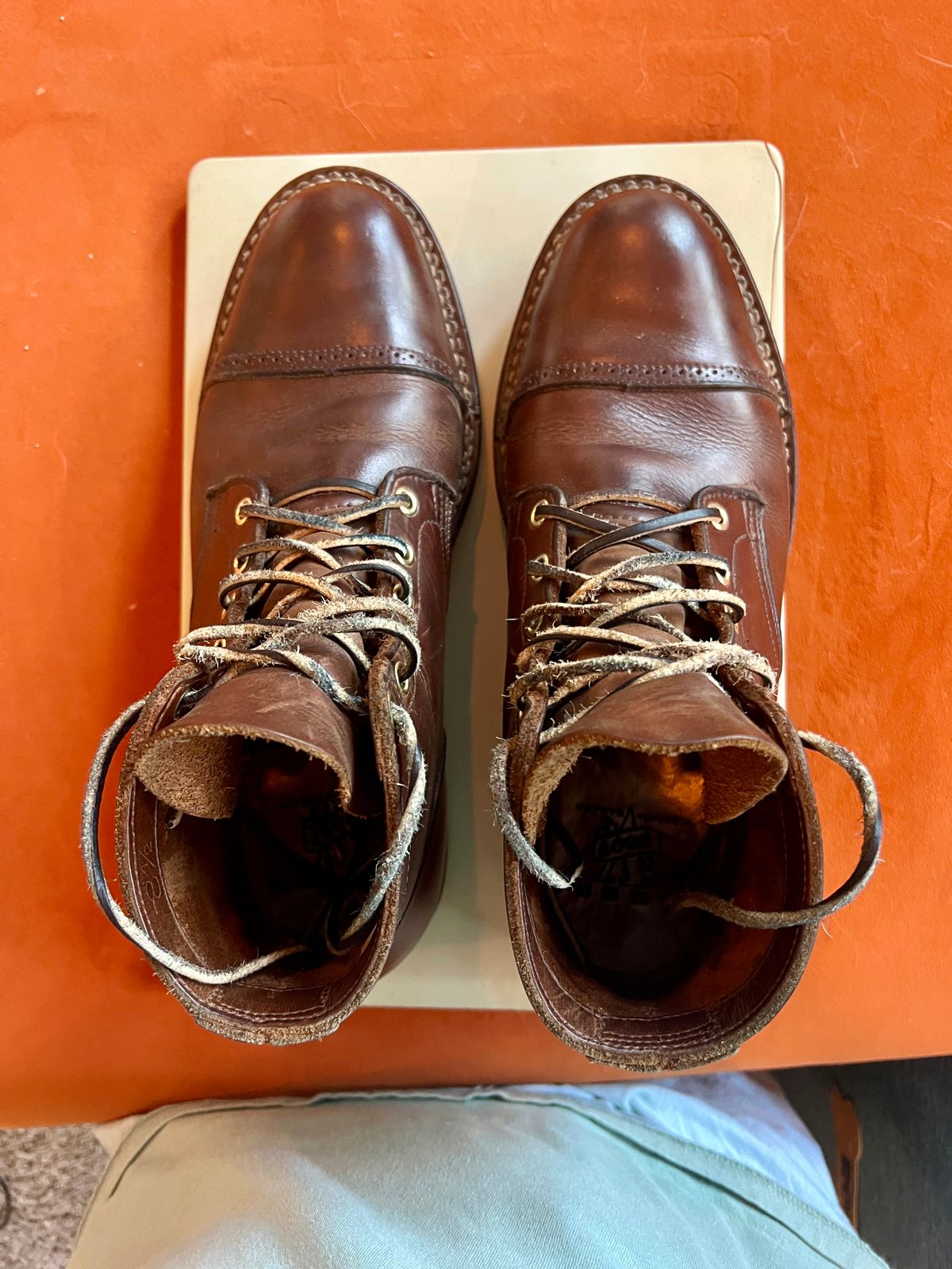Photo by Solis on November 1, 2025 of the Viberg Service Boot in Horween Brown Chromexcel.