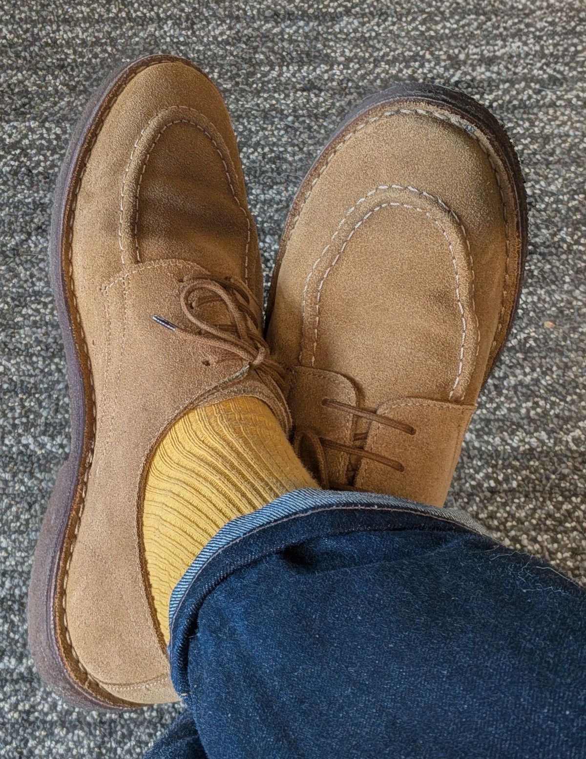 Photo by booty on August 6, 2025 of the Drake's Suede Chard Derby in Suede.