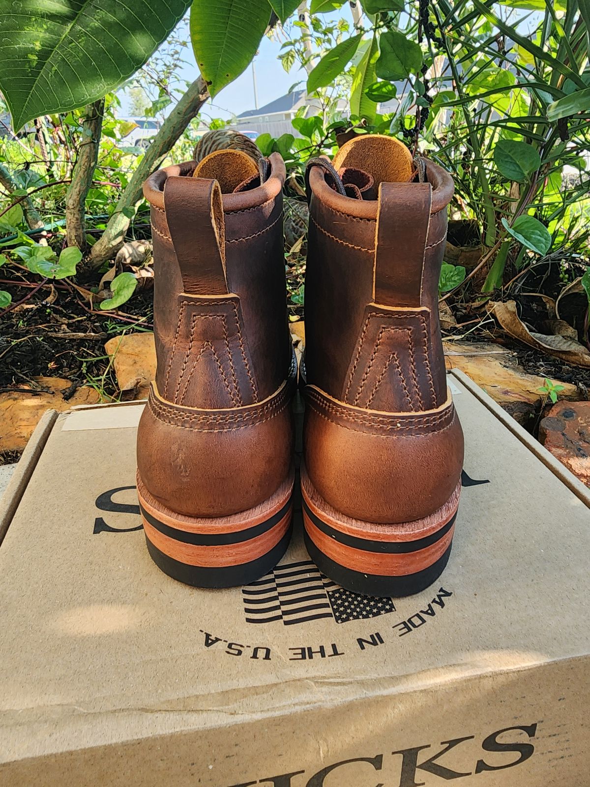 Photo by Yellowfin2na on October 1, 2025 of the Nicks Falcon in Horween Orange Predator.
