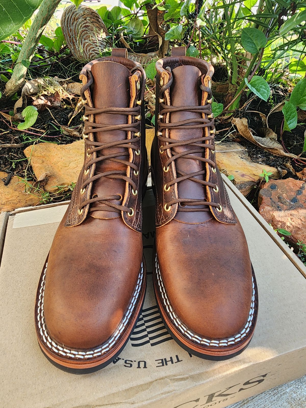 Photo by Yellowfin2na on October 1, 2025 of the Nicks Falcon in Horween Orange Predator.