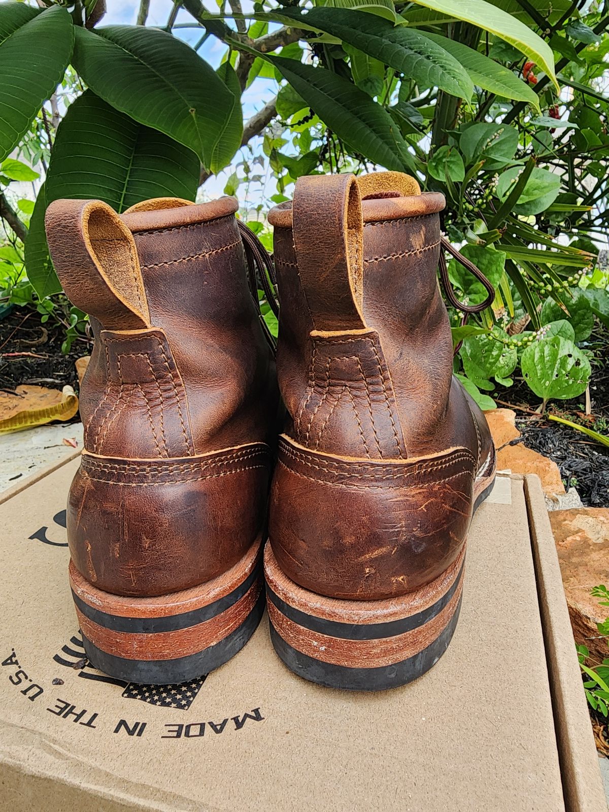 Photo by Yellowfin2na on November 1, 2025 of the Nicks Falcon in Horween Orange Predator.