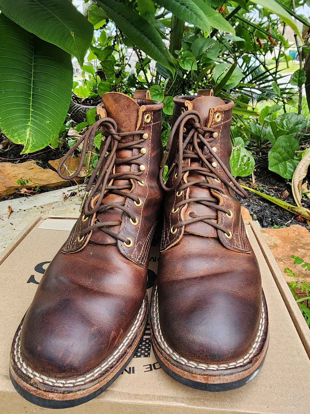 Photo by Yellowfin2na on November 1, 2025 of the Nicks Falcon in Horween Orange Predator.