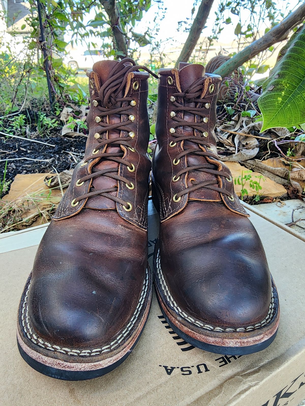 Photo by Yellowfin2na on December 2, 2025 of the Nicks Falcon in Horween Orange Predator.