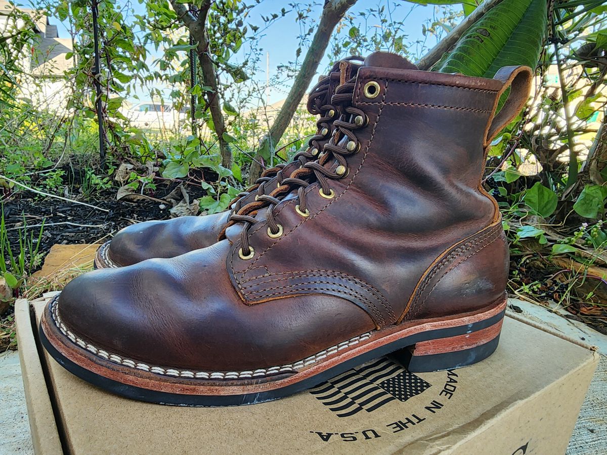 Photo by Yellowfin2na on December 2, 2025 of the Nicks Falcon in Horween Orange Predator.