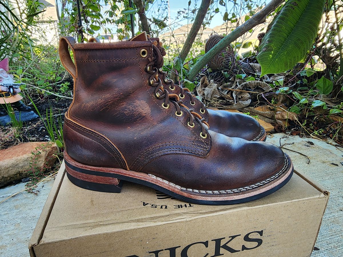 Photo by Yellowfin2na on December 2, 2025 of the Nicks Falcon in Horween Orange Predator.