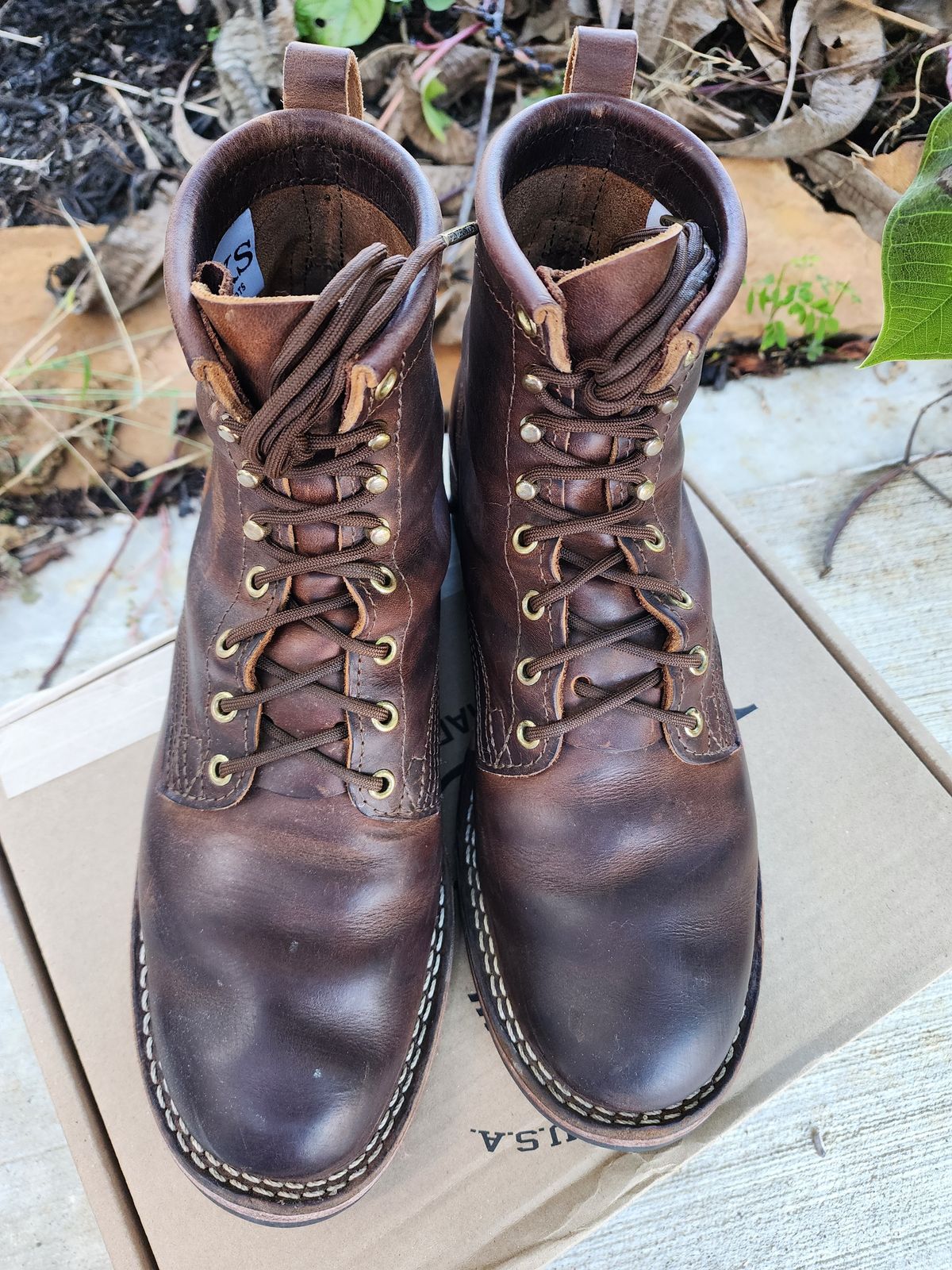 Photo by Yellowfin2na on December 2, 2025 of the Nicks Falcon in Horween Orange Predator.