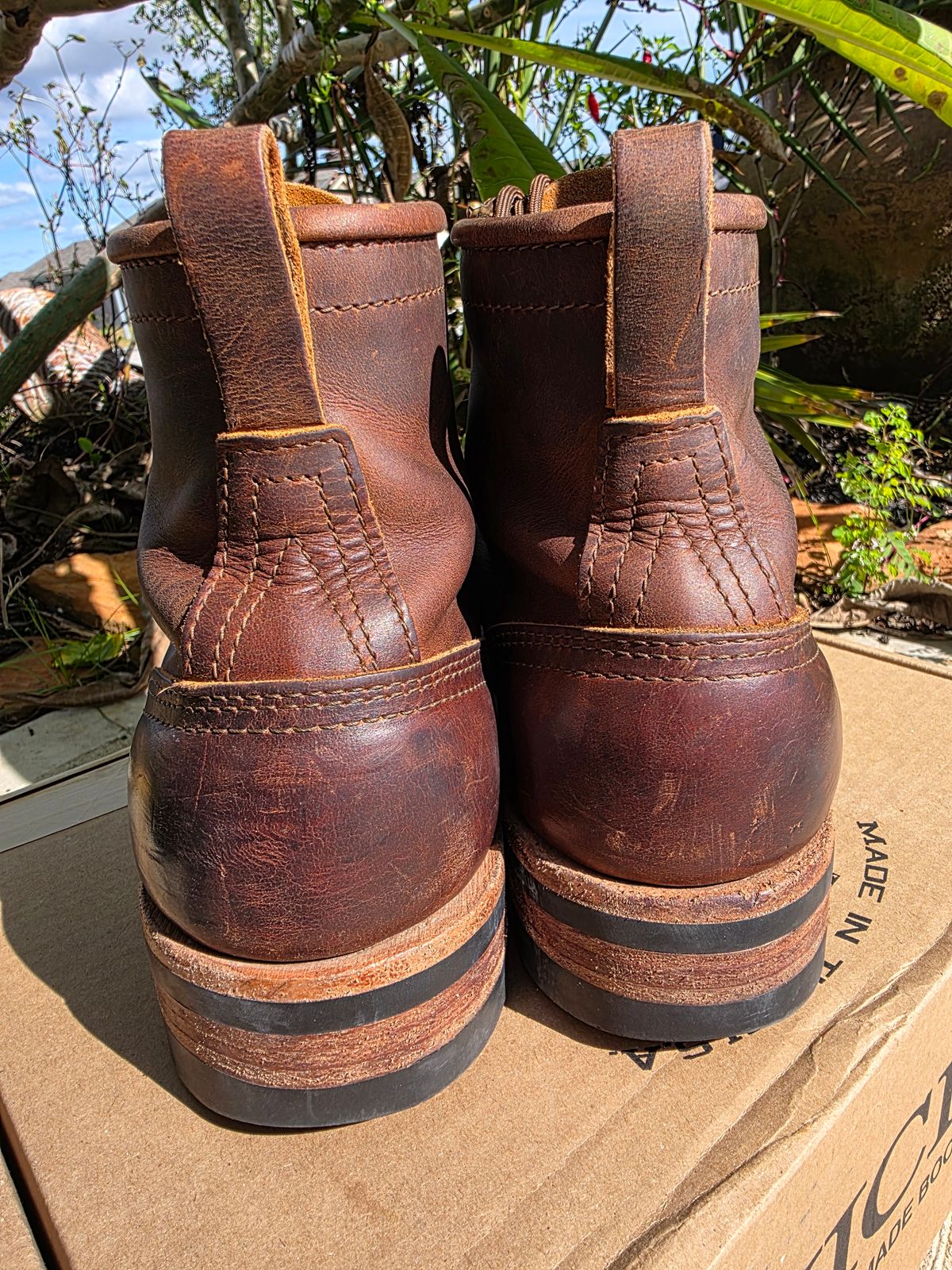 Photo by Yellowfin2na on January 1, 2026 of the Nicks Falcon in Horween Orange Predator.