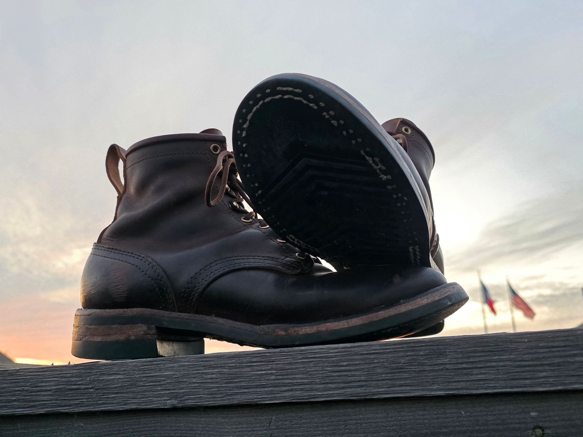 Photo by Yellowfin2na on January 28, 2026 of the Nicks Falcon in Horween Orange Predator.