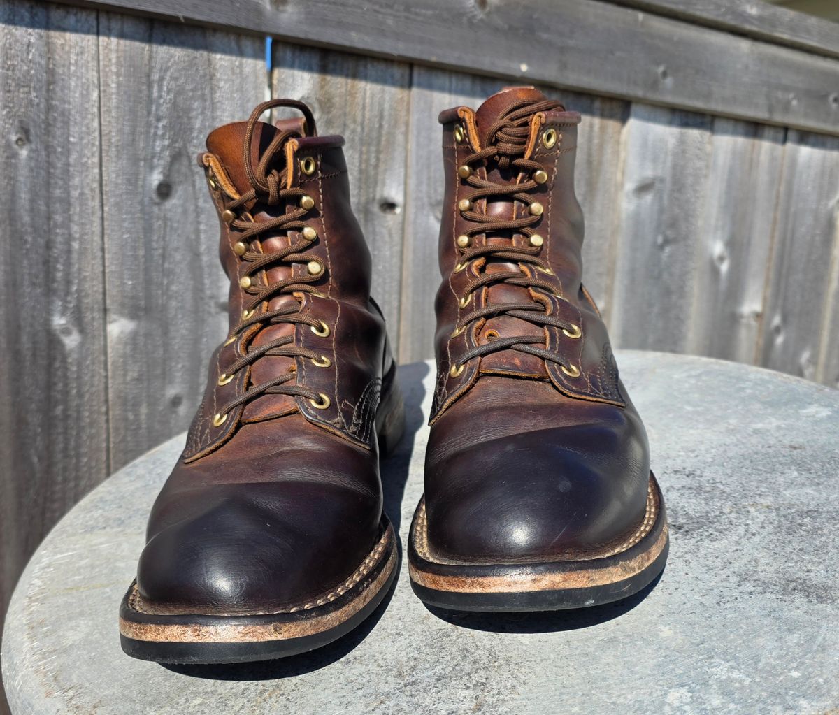 Photo by Yellowfin2na on January 31, 2026 of the Nicks Falcon in Horween Orange Predator.